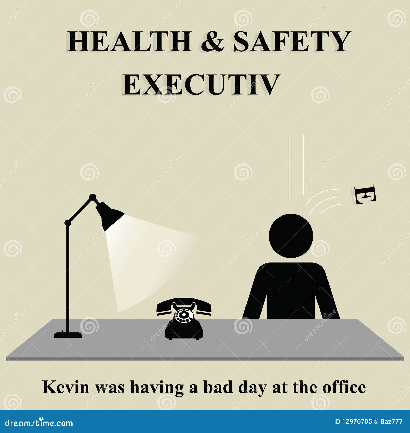 Health and Safety Executive Stock Vector Illustration of injure, lamp