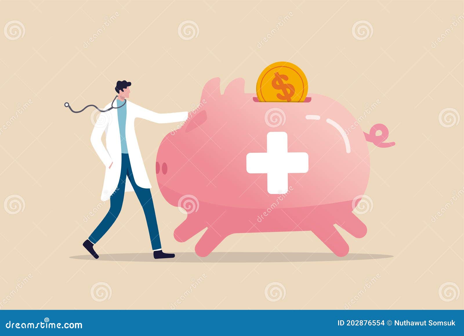 health saving account, hsa, financial plan saving for medical expense or medicare cost and benefits concept, doctor with