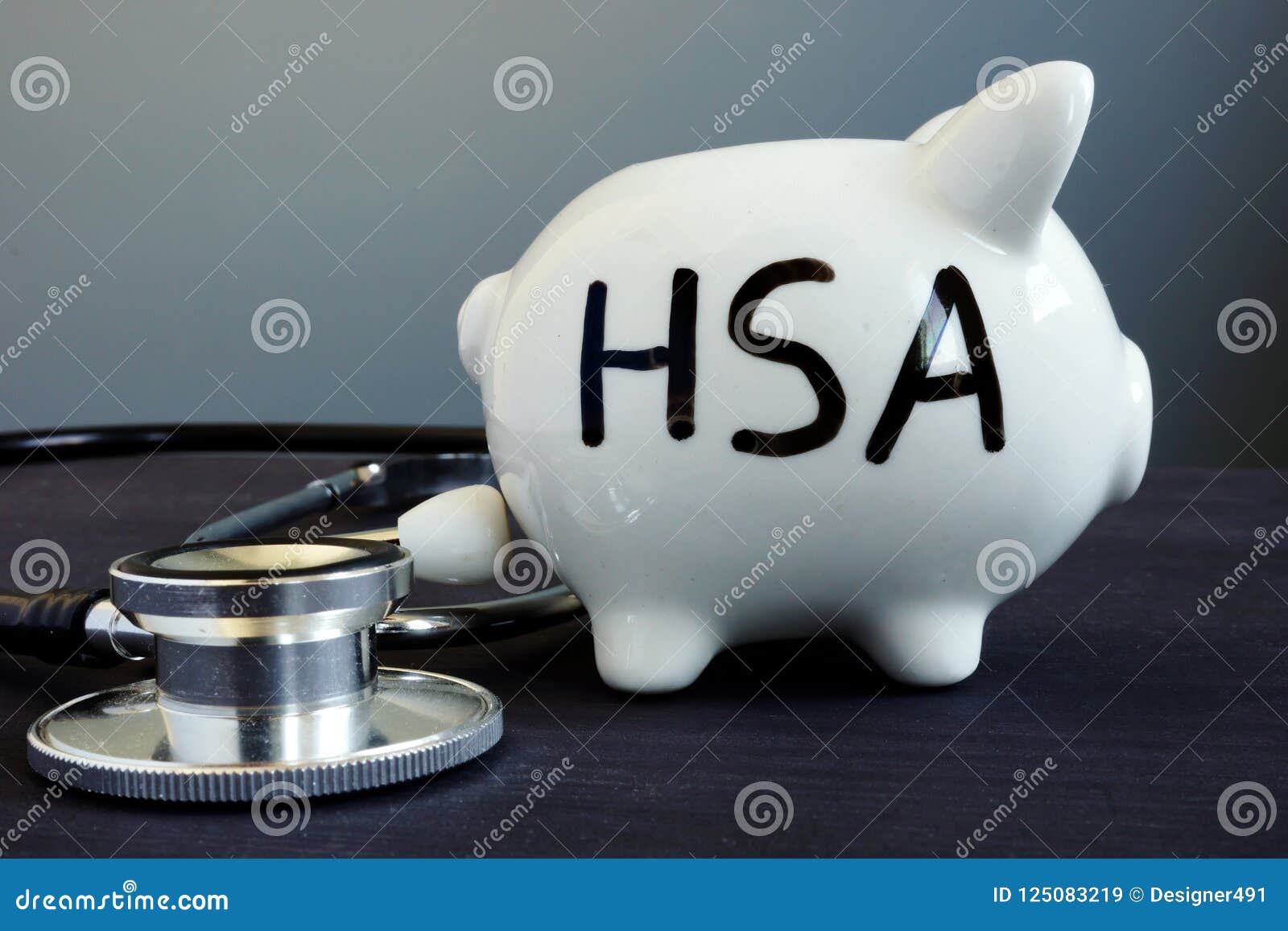 health savings account has written on a piggy bank.