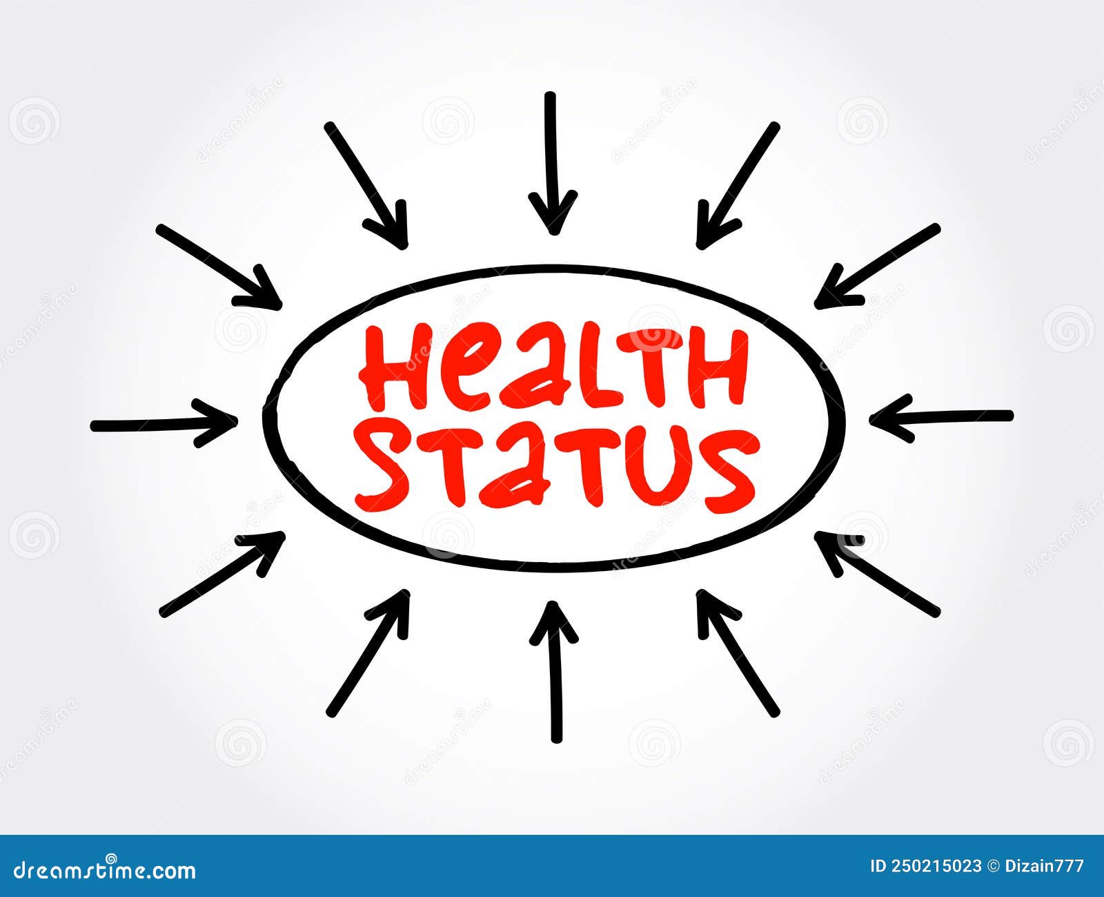 Health Status Text with Arrows, Concept for Presentations and Reports