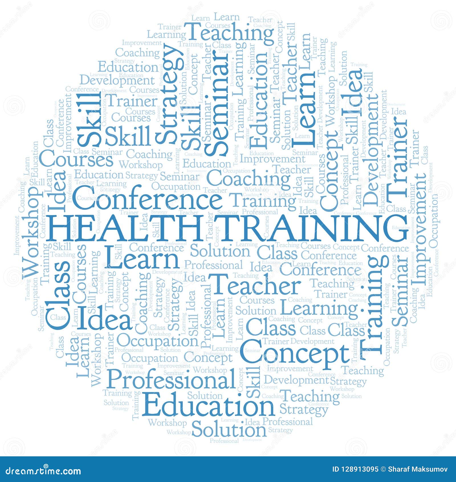 Health Training Word Cloud. Stock Illustration Illustration of bright
