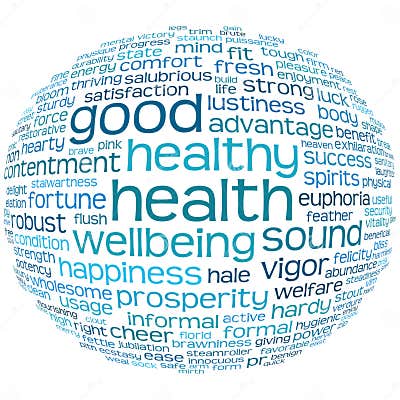 Health and Wellbeing Tag or Word Cloud Stock Illustration ...