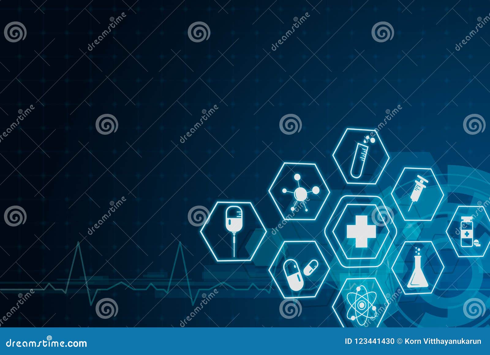 Abstract health medical science healthcare icon digital technology doctor  concept modern innovationTreatmentmedicine on hi tech future blue  background for wallpaper template web design  Stock Image  Everypixel