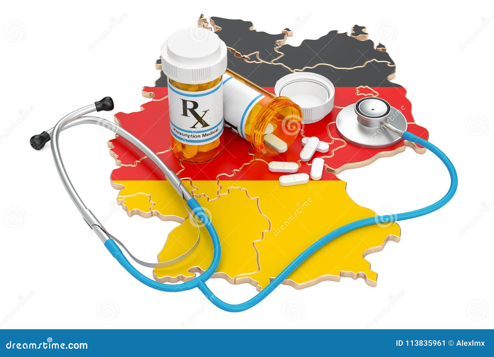 Healthcare in Germany Concept, 3D Rendering Stock Illustration