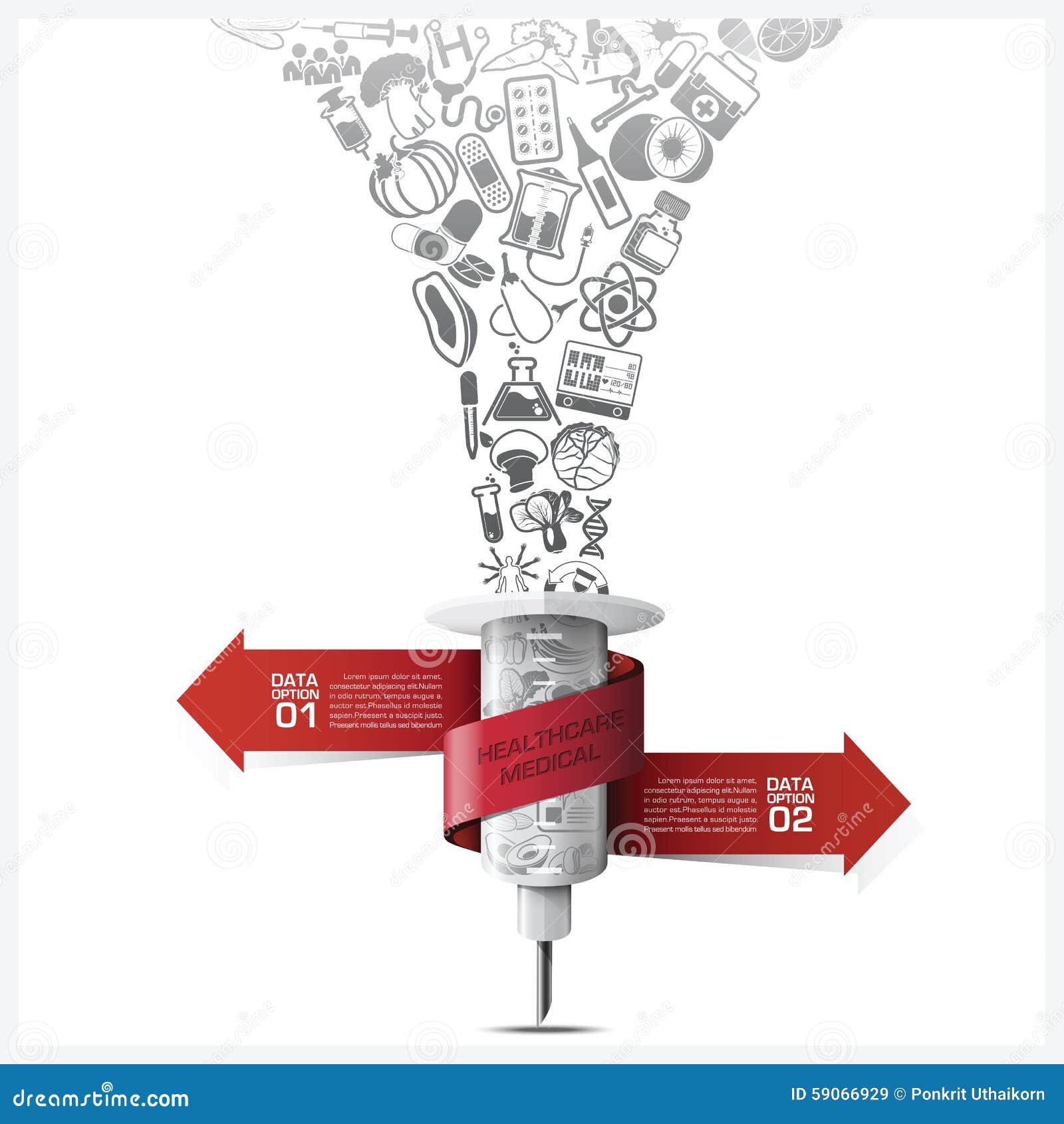healthcare and medical infographic with bind spiral tag tree roo