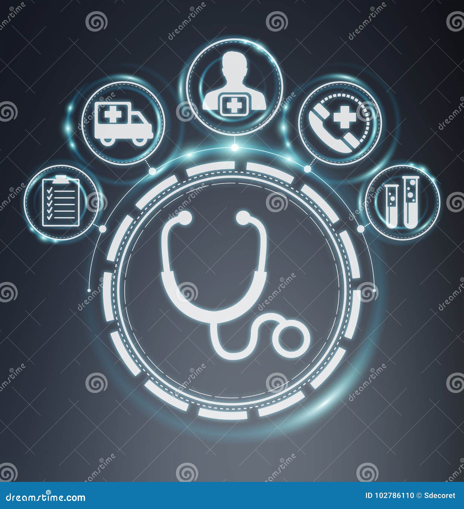 Healthcare Modern Interface 3D Rendering Stock Illustration
