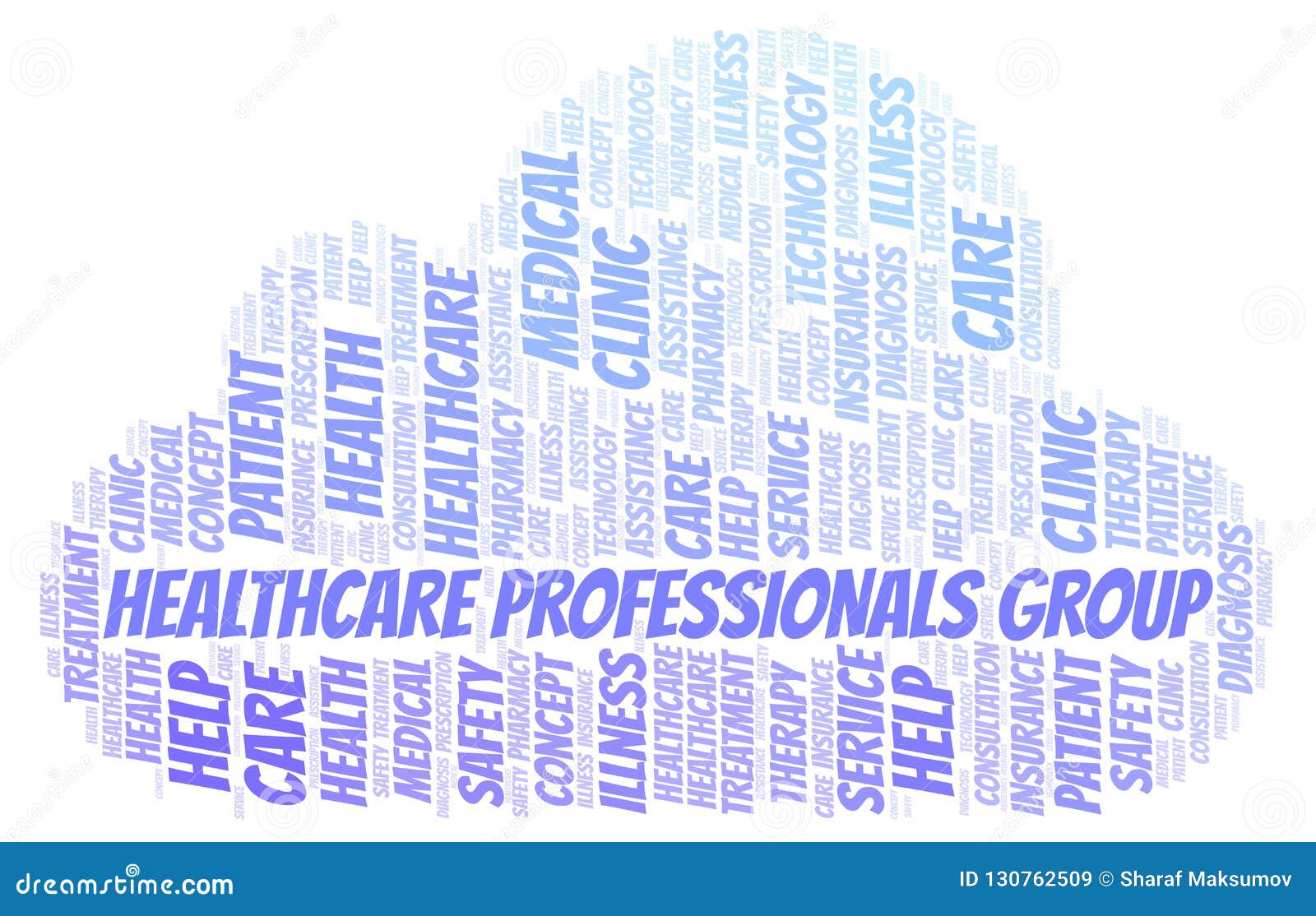 Healthcare Professionals Group Word Cloud. Stock Illustration