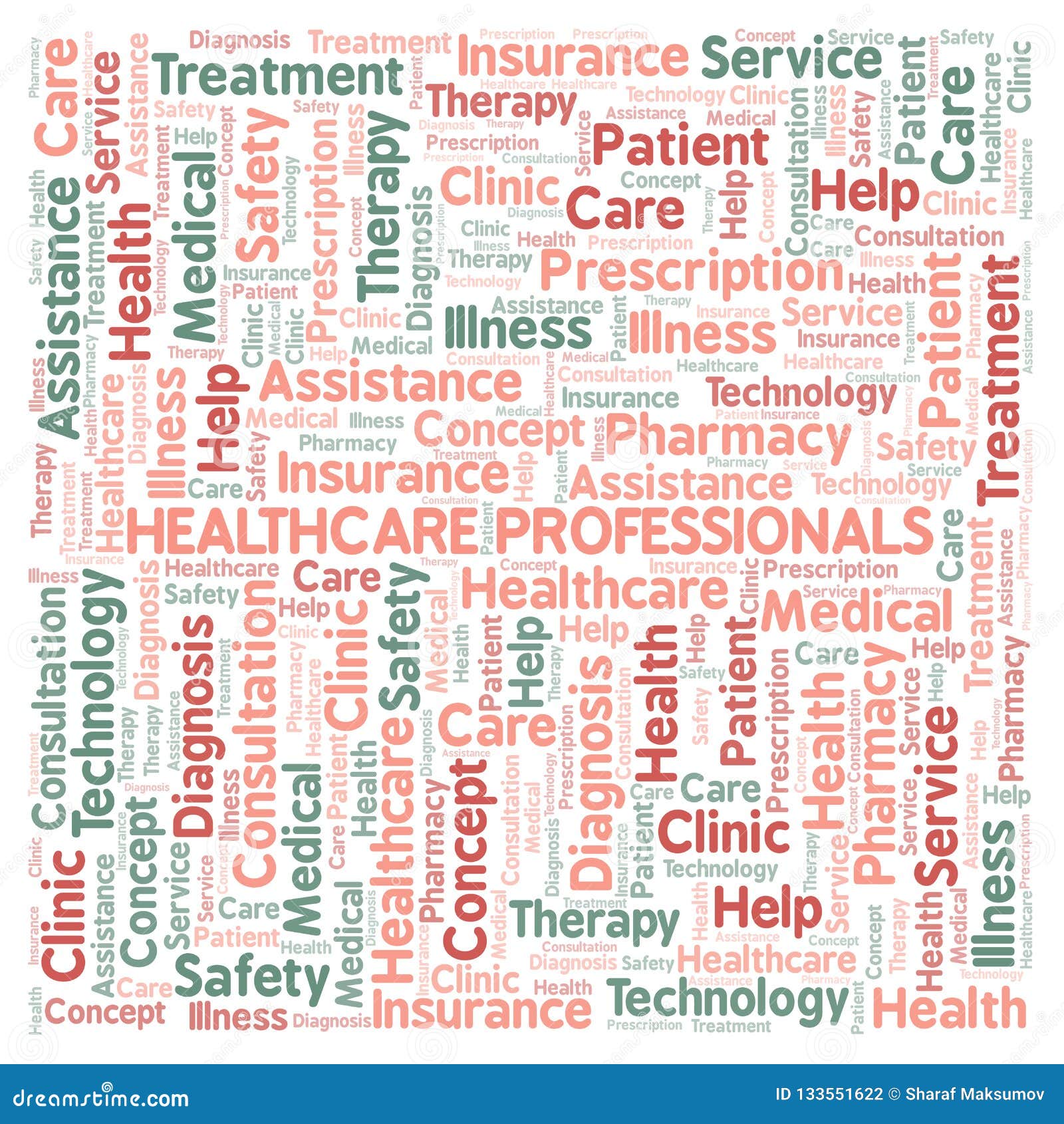 Healthcare Professionals Word Cloud Stock Illustration Illustration