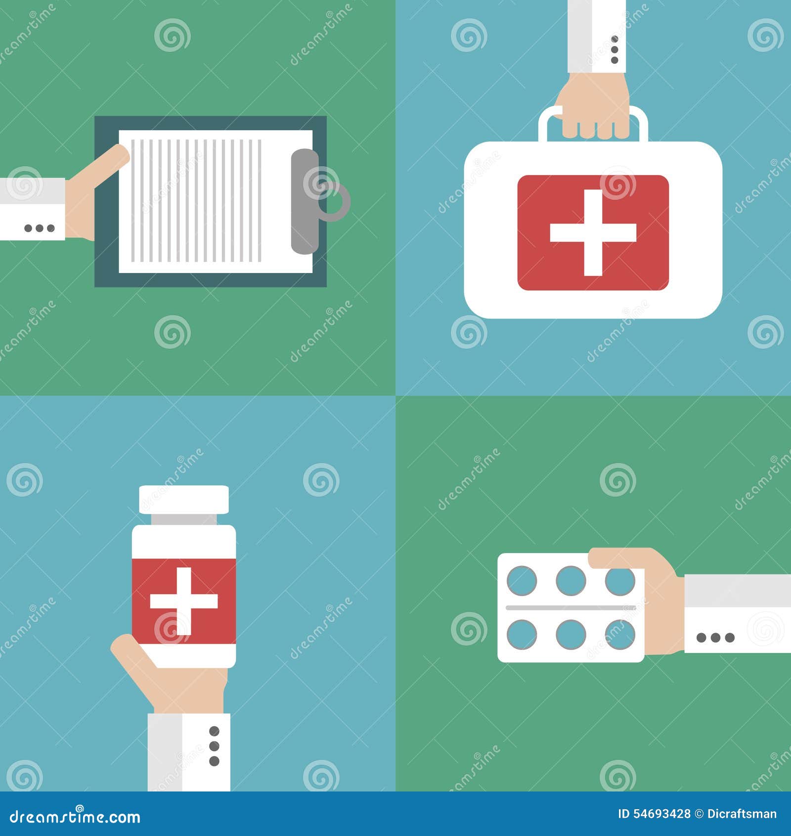 Healthcare Vector, Flat Design Style Stock Vector - Illustration of ...