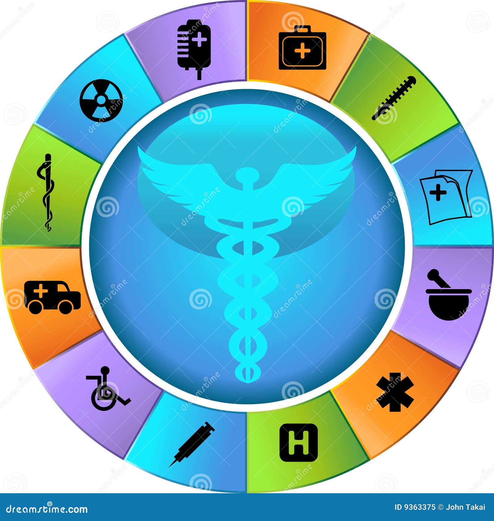Healthcare Wheel stock vector. Illustration of clipart 9363375