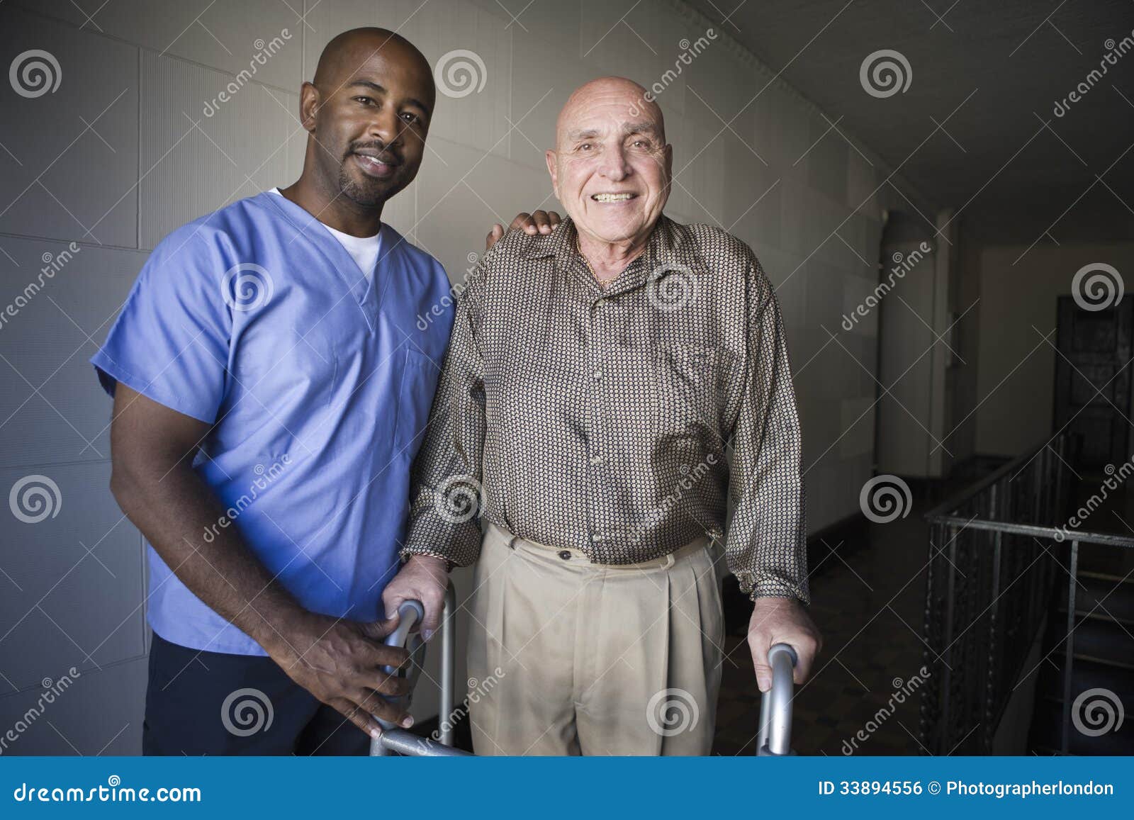 healthcare worker with elderly man