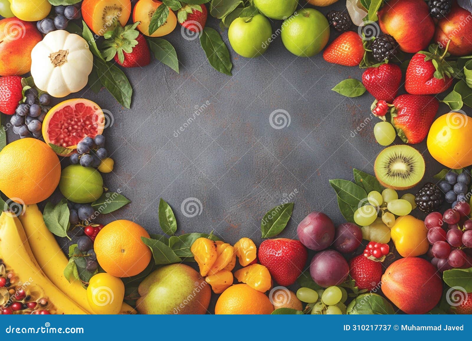 healthful mix fresh and diverse array of fruits and berries