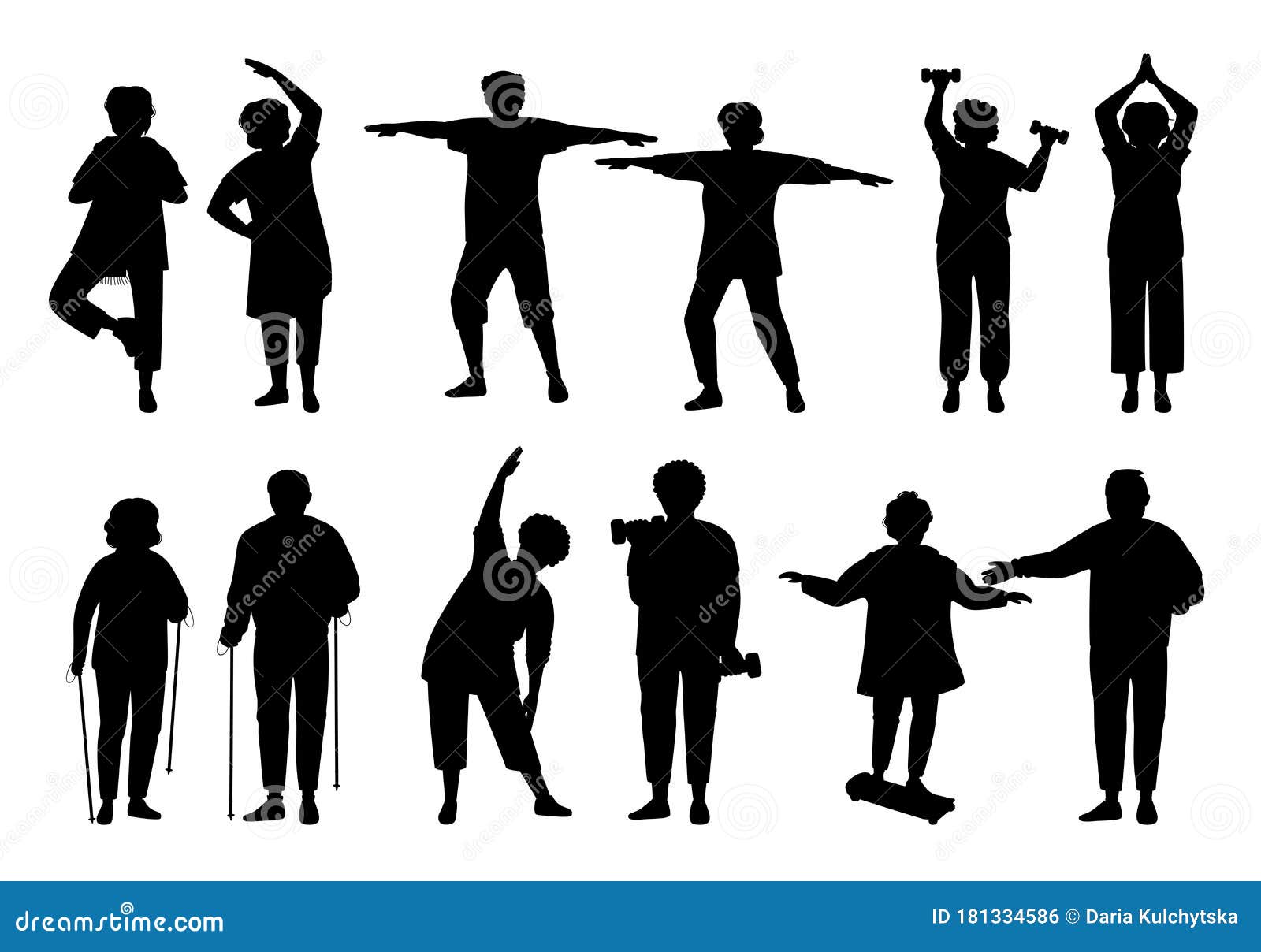 Old People Exercise Silhouette Stock Illustrations – 463 Old People Exercise  Silhouette Stock Illustrations, Vectors & Clipart - Dreamstime