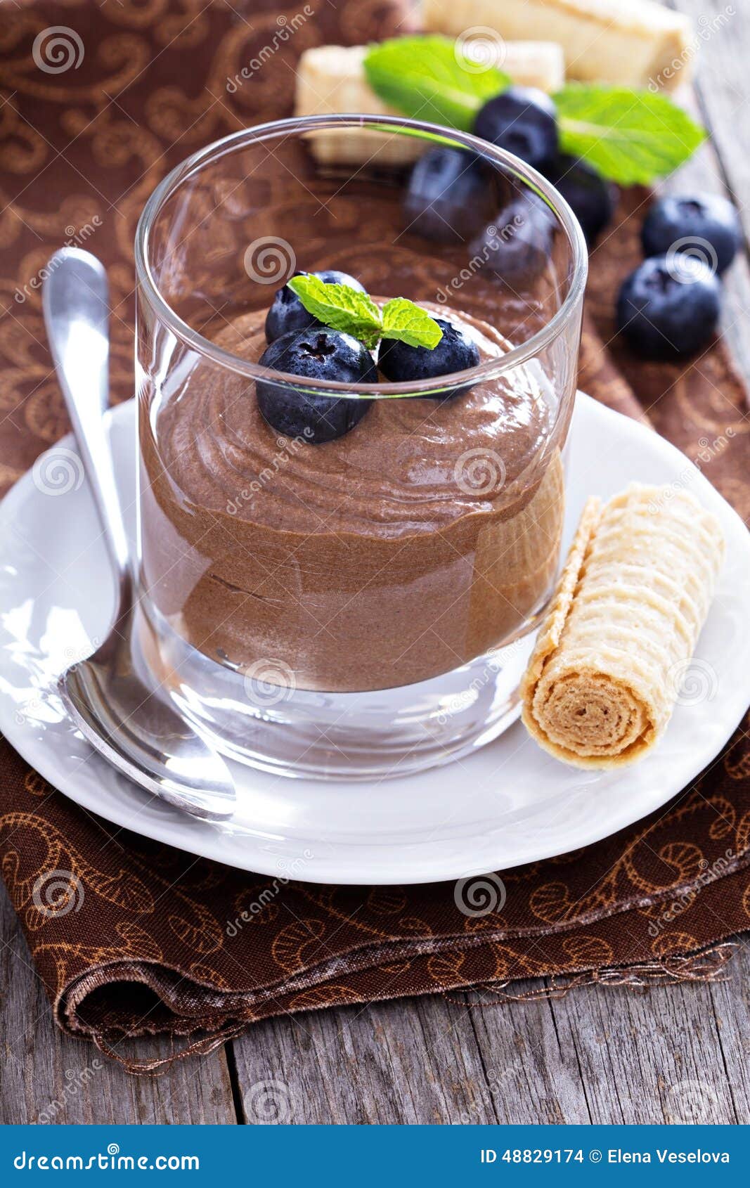 Healthy Avocado Chocolate Pudding Stock Photo Image of food, pure
