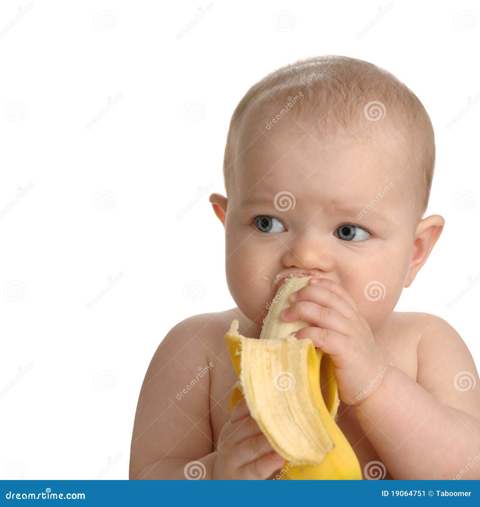Healthy Baby With Banana Stock Image Image 19064751
