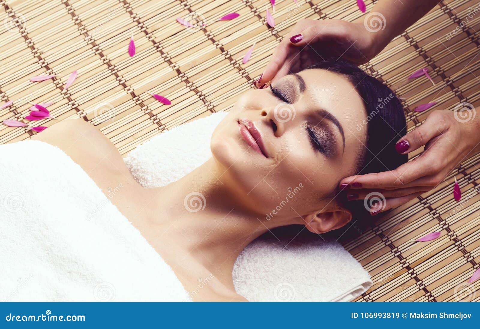 Healthy And Beautiful Woman Getting Massage Treatment In Spa Salon Stock Image Image Of