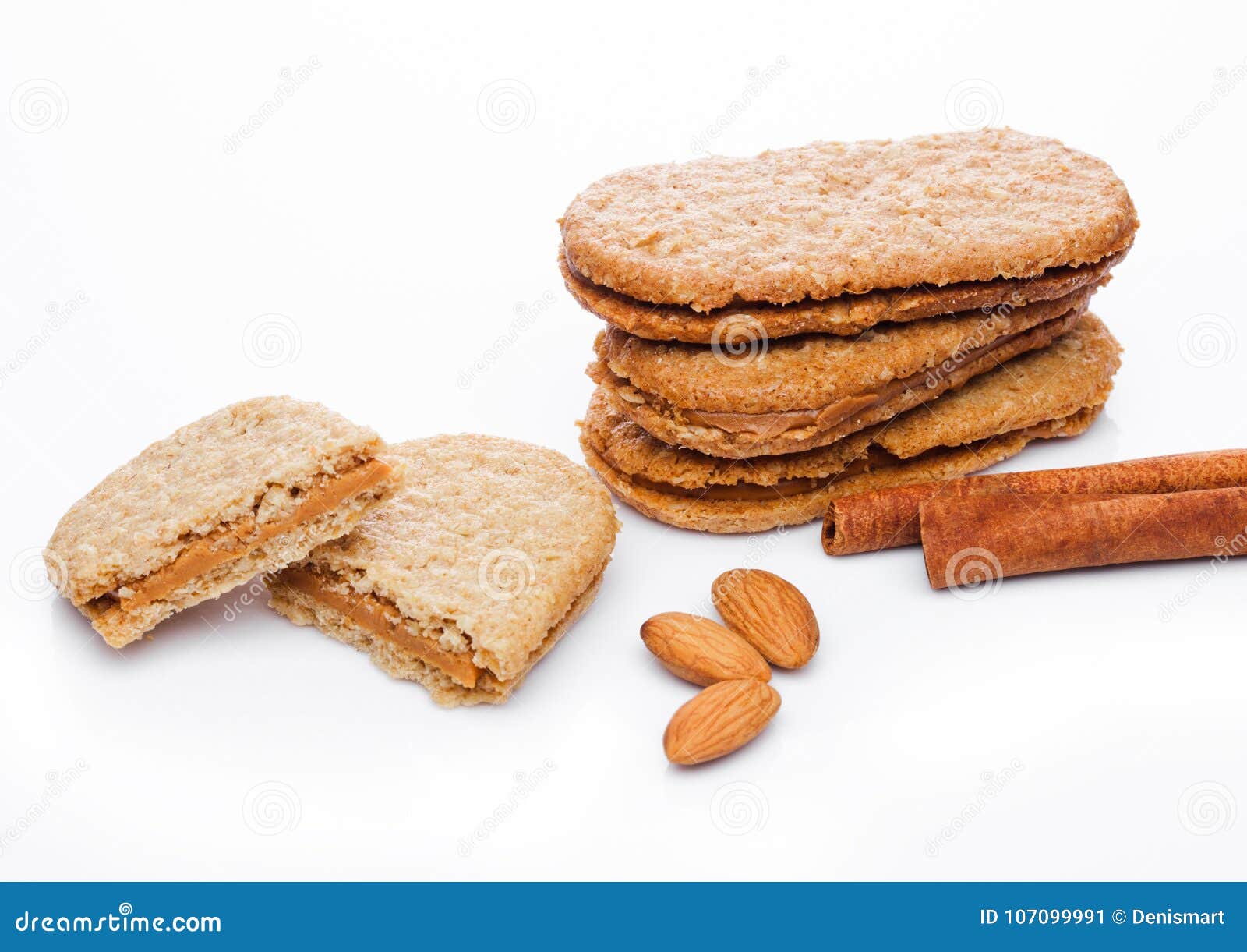 Healthy Bio Breakfast Grain Biscuits with Almonds Stock Image Image