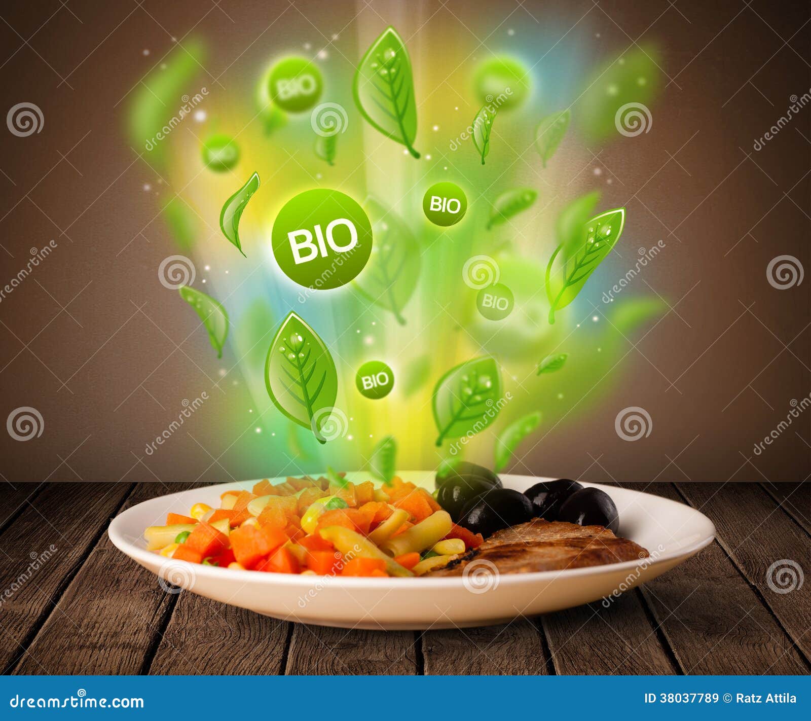 Healthy Bio Green Plate of Food Stock Image Image of nutrition