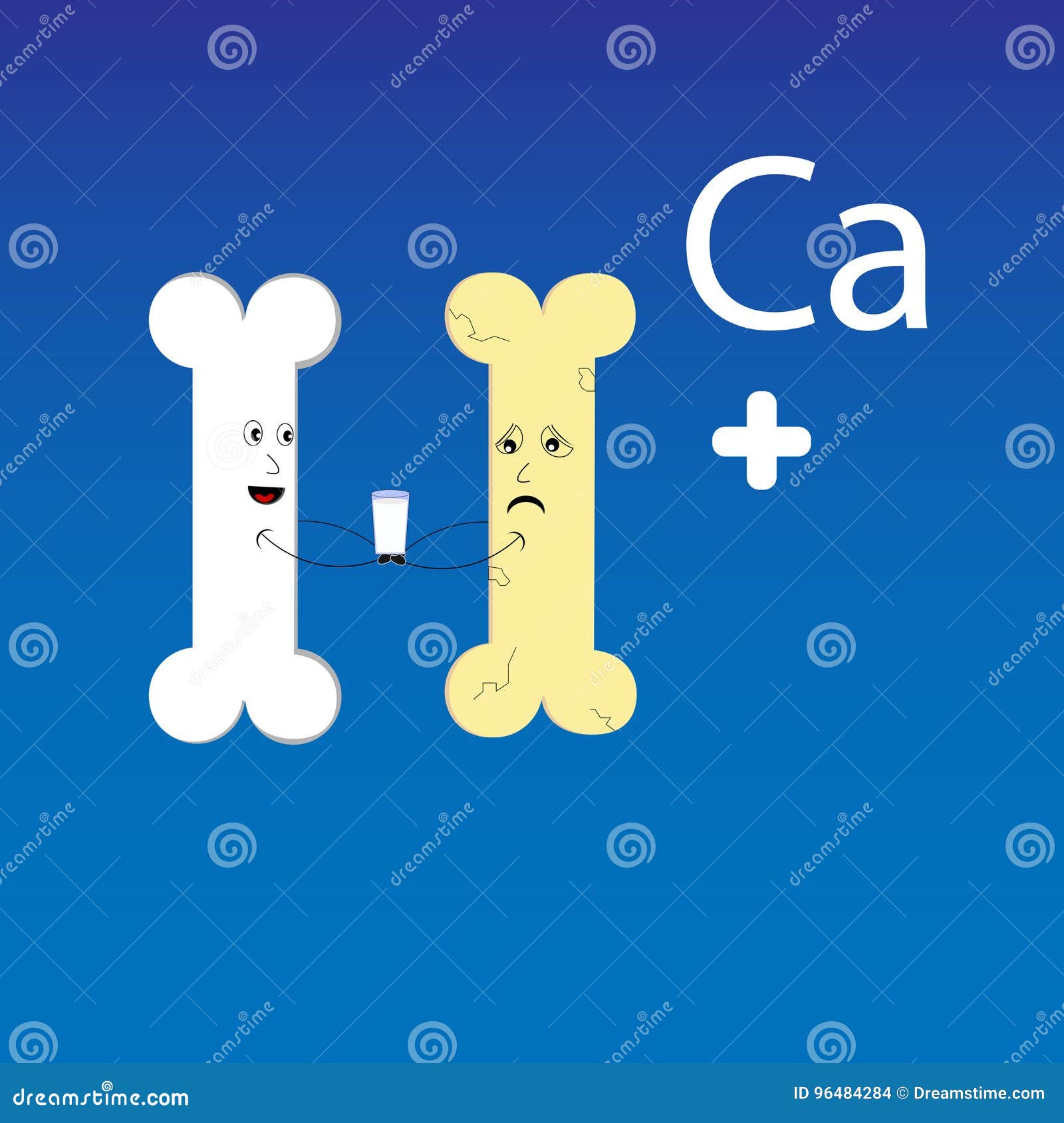 Healthy Bone Offering Milk To Bone without Calcium Stock Vector