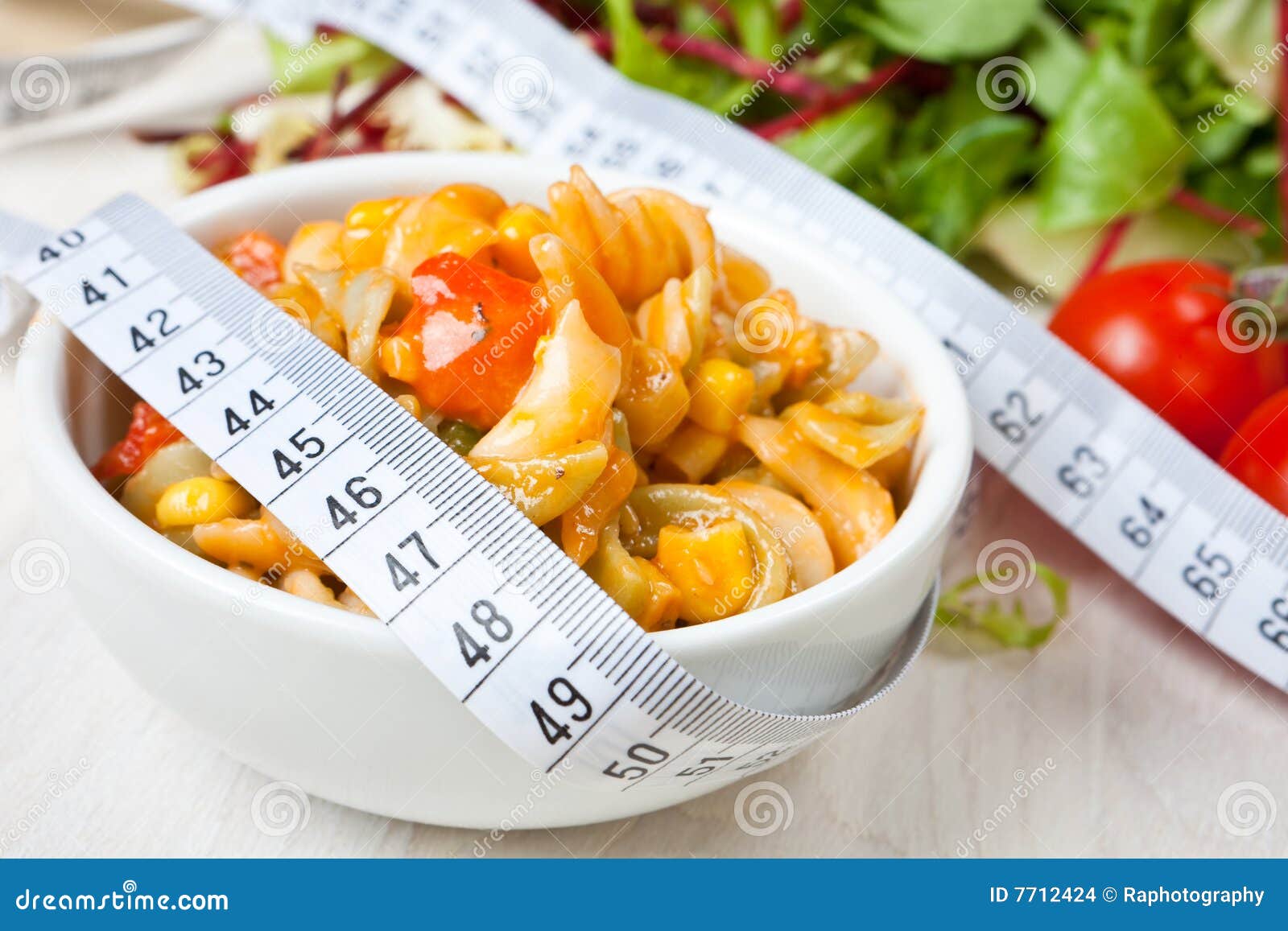 Healthy Bowl of Delicious Pasta Stock Photo Image of green, pepper 7712424