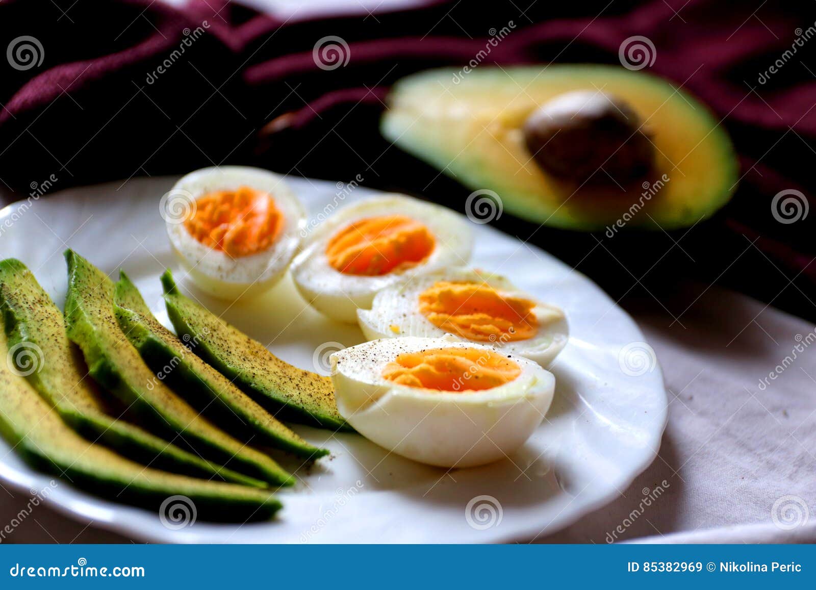 Healthy Breakfast - Avocado and Eggs Stock Image - Image of health