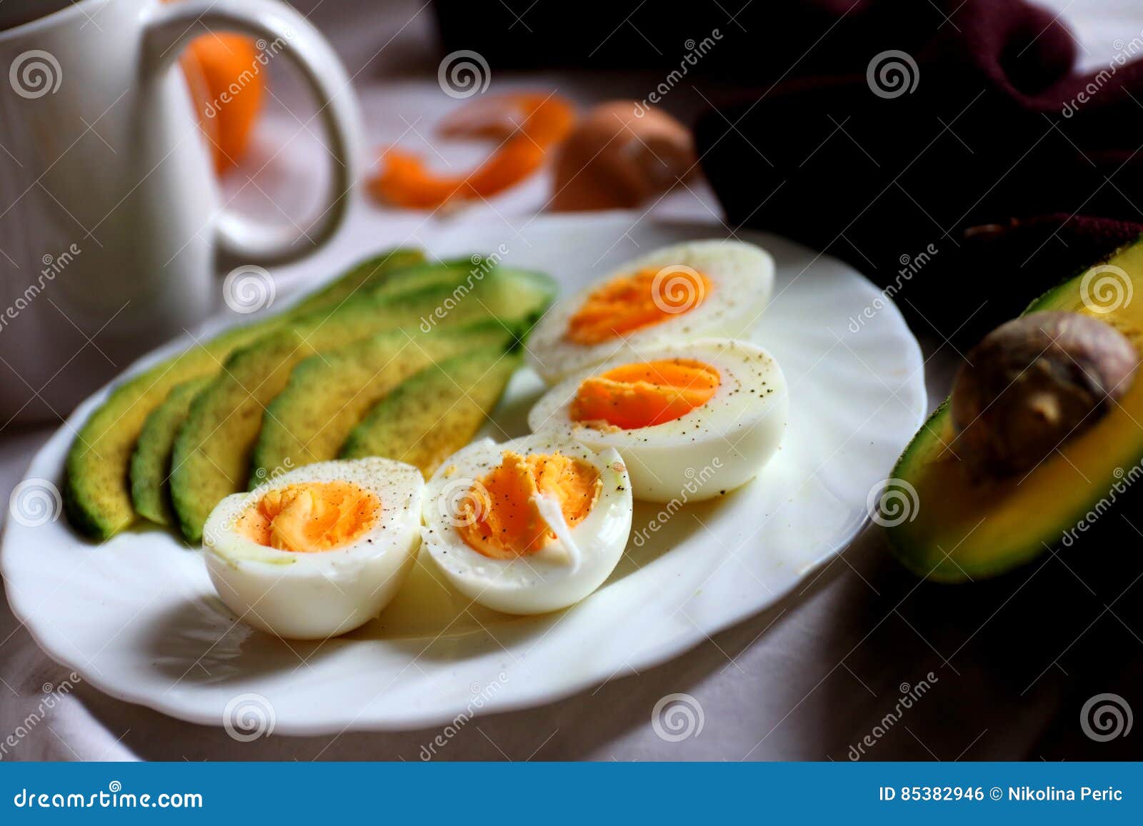 Healthy Breakfast - Avocado and Eggs Stock Photo - Image of fats