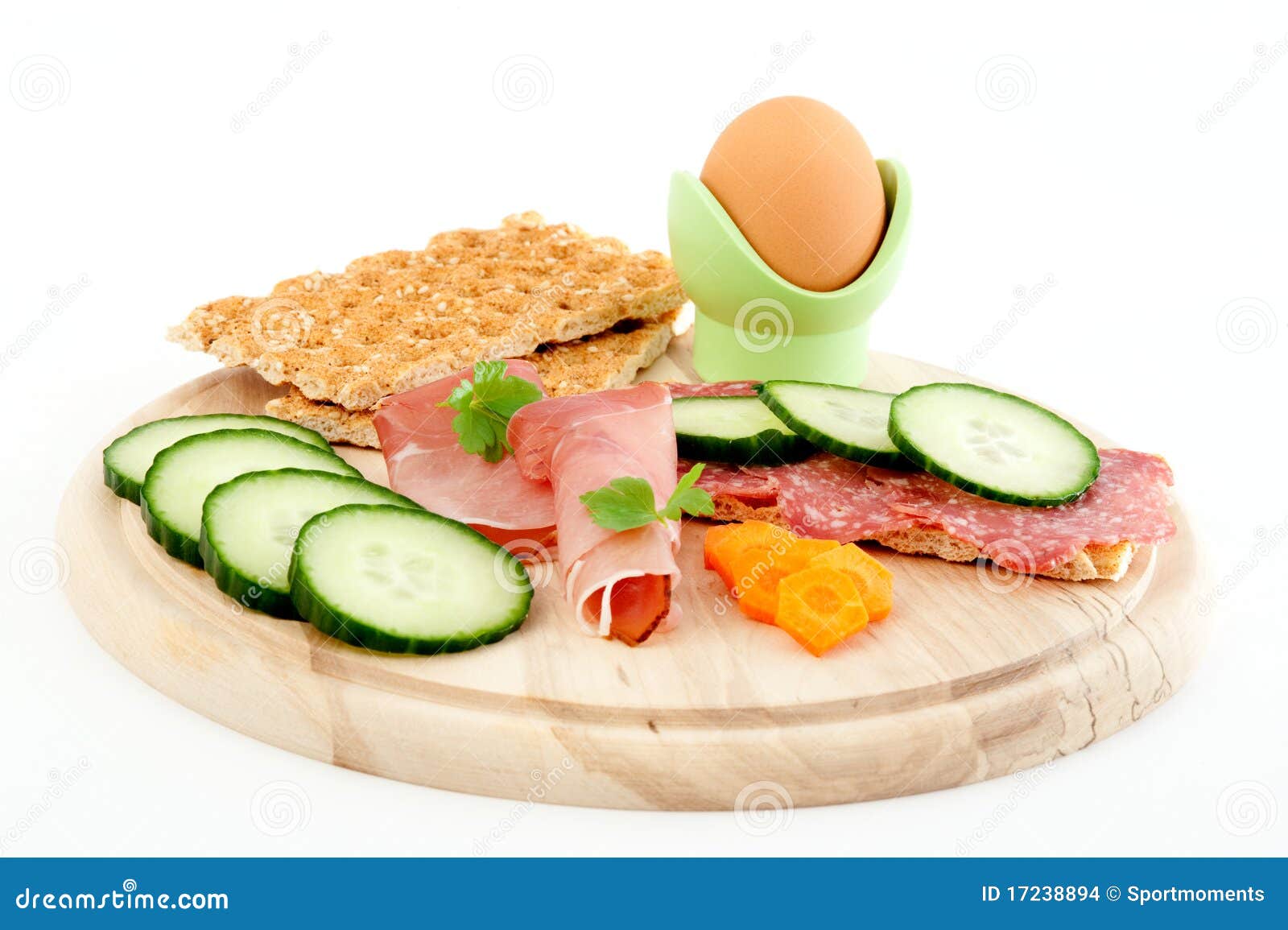 Healthy Breakfast on board stock photo. Image of isolated 17238894