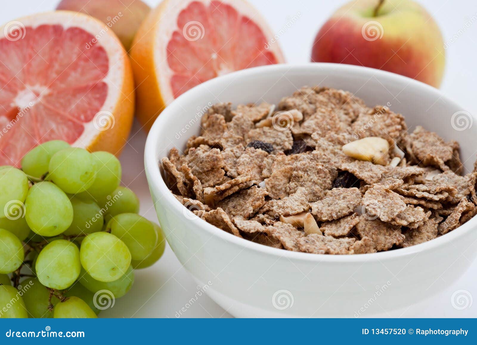 Healthy Breakfast of Bran Flakes and Fruit Stock Photo Image of fruit, fresh 13457520