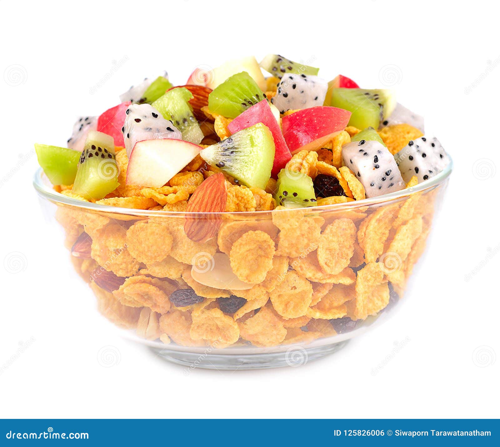 Healthy Breakfast with Cereal and Fruit Stock Photo Image of flakes