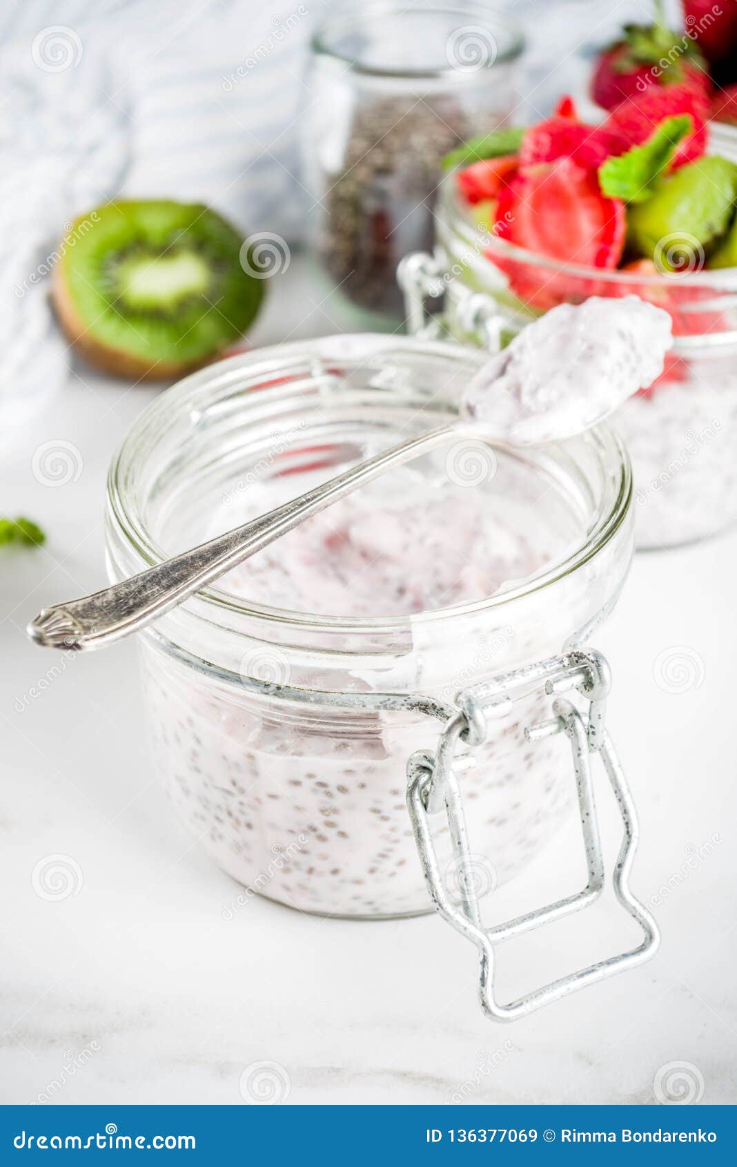 Healthy Breakfast with Chia Seeds Stock Image - Image of berry ...