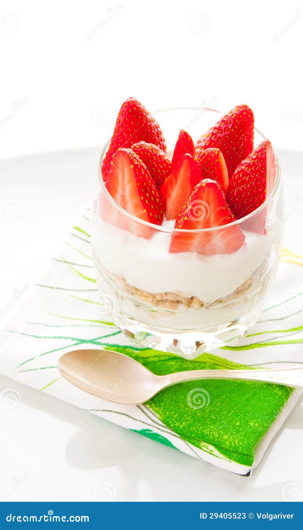 Healthy Breakfast Yoghurt with Granola and Straw Stock Image Image