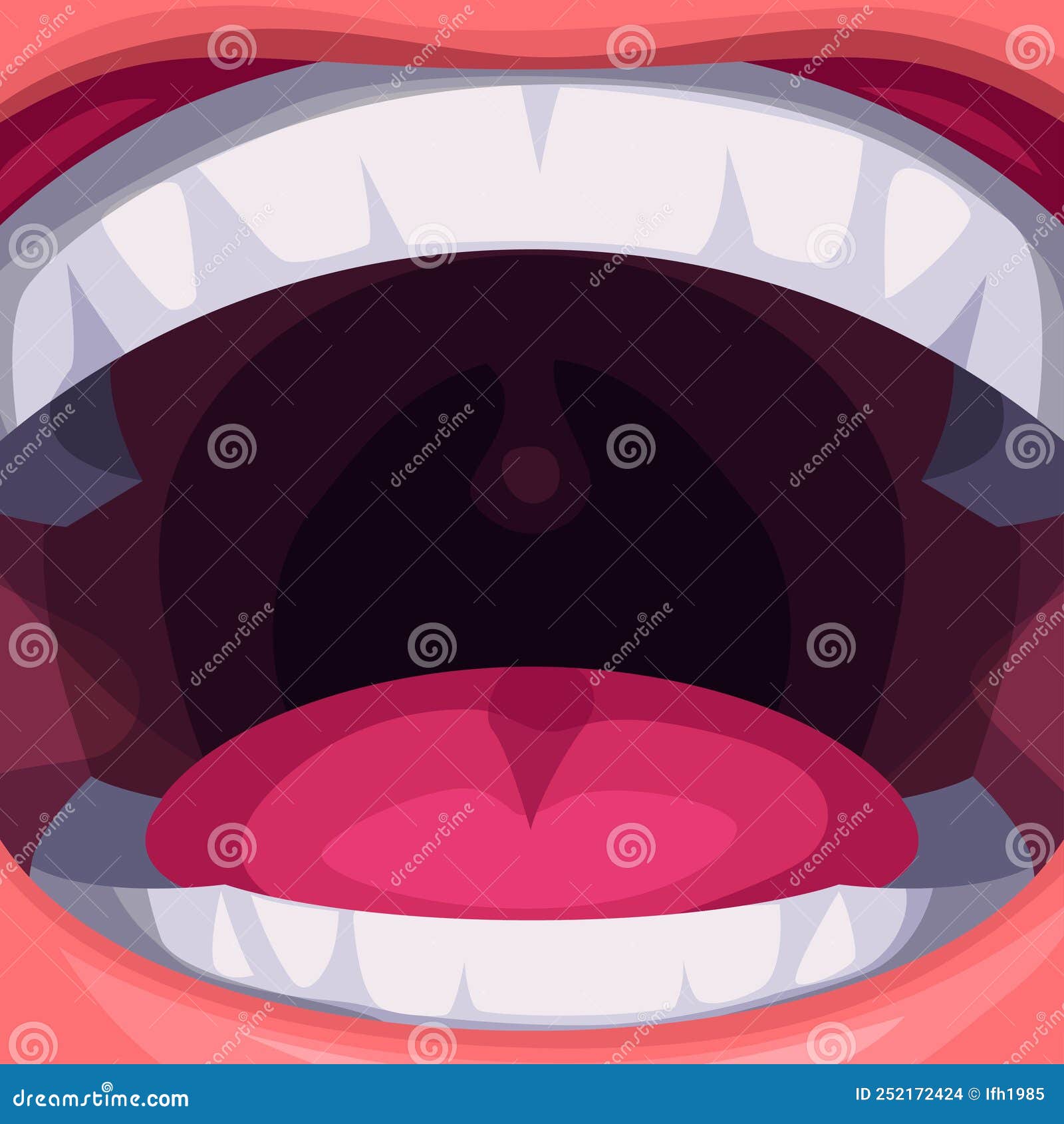 Healthy Cartoon Open Human Mouth Close View Stock Vector Illustration