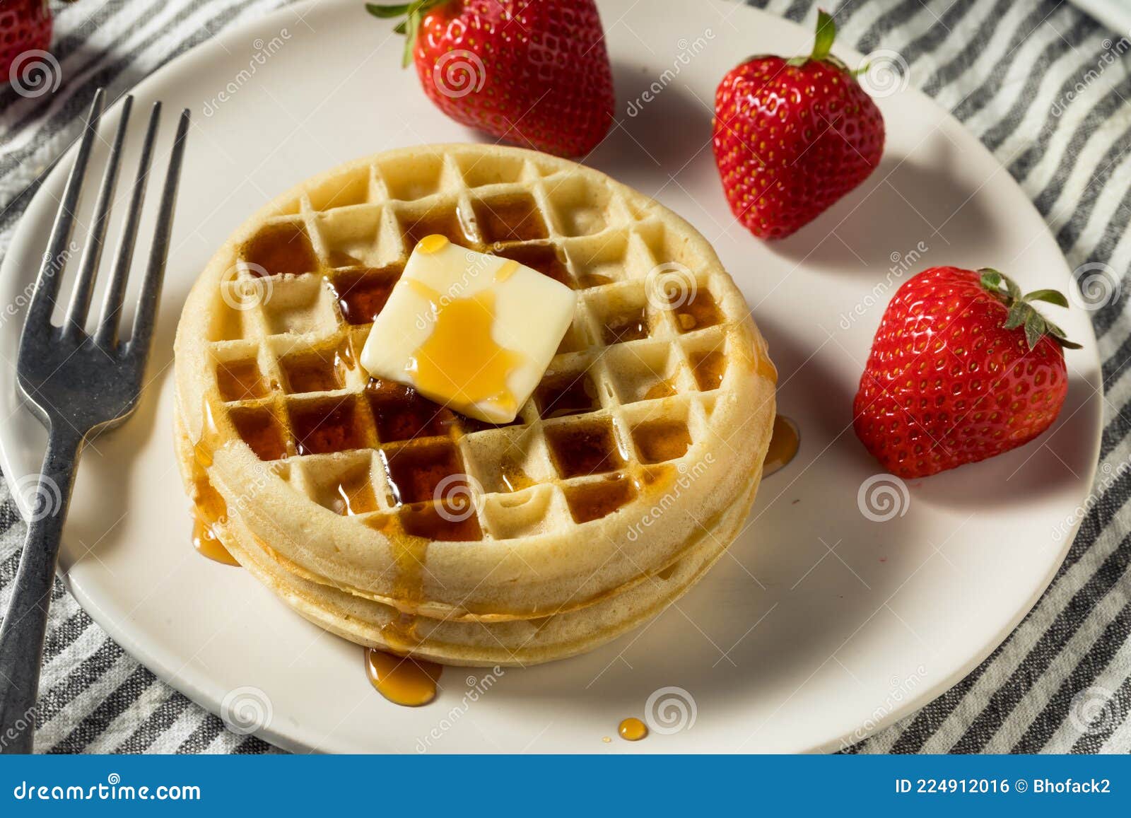 Healthy Cooked Frozen Waffles for Breakfast Stock Photo Image of