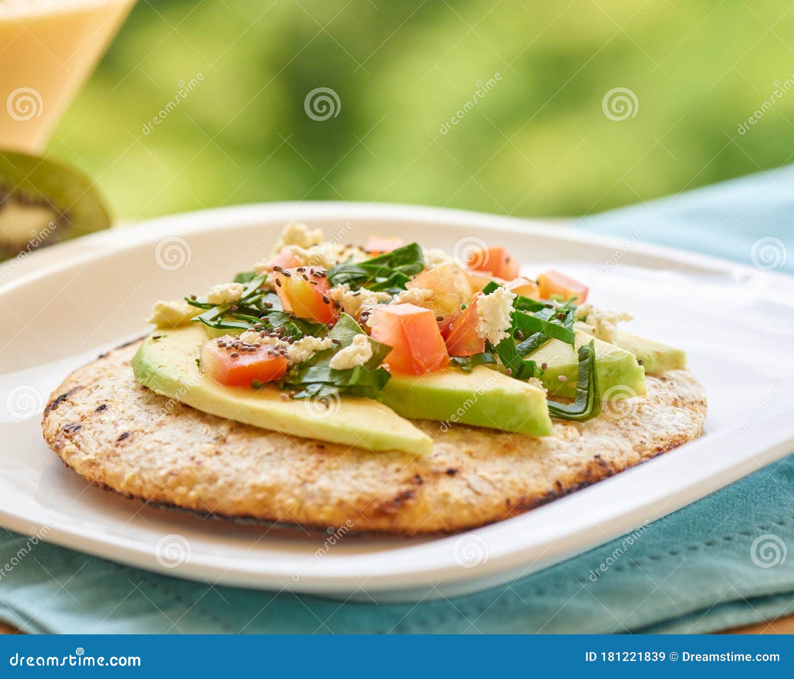 Healthy Corn Bread with Avocado Stock Image Image of meal, maize