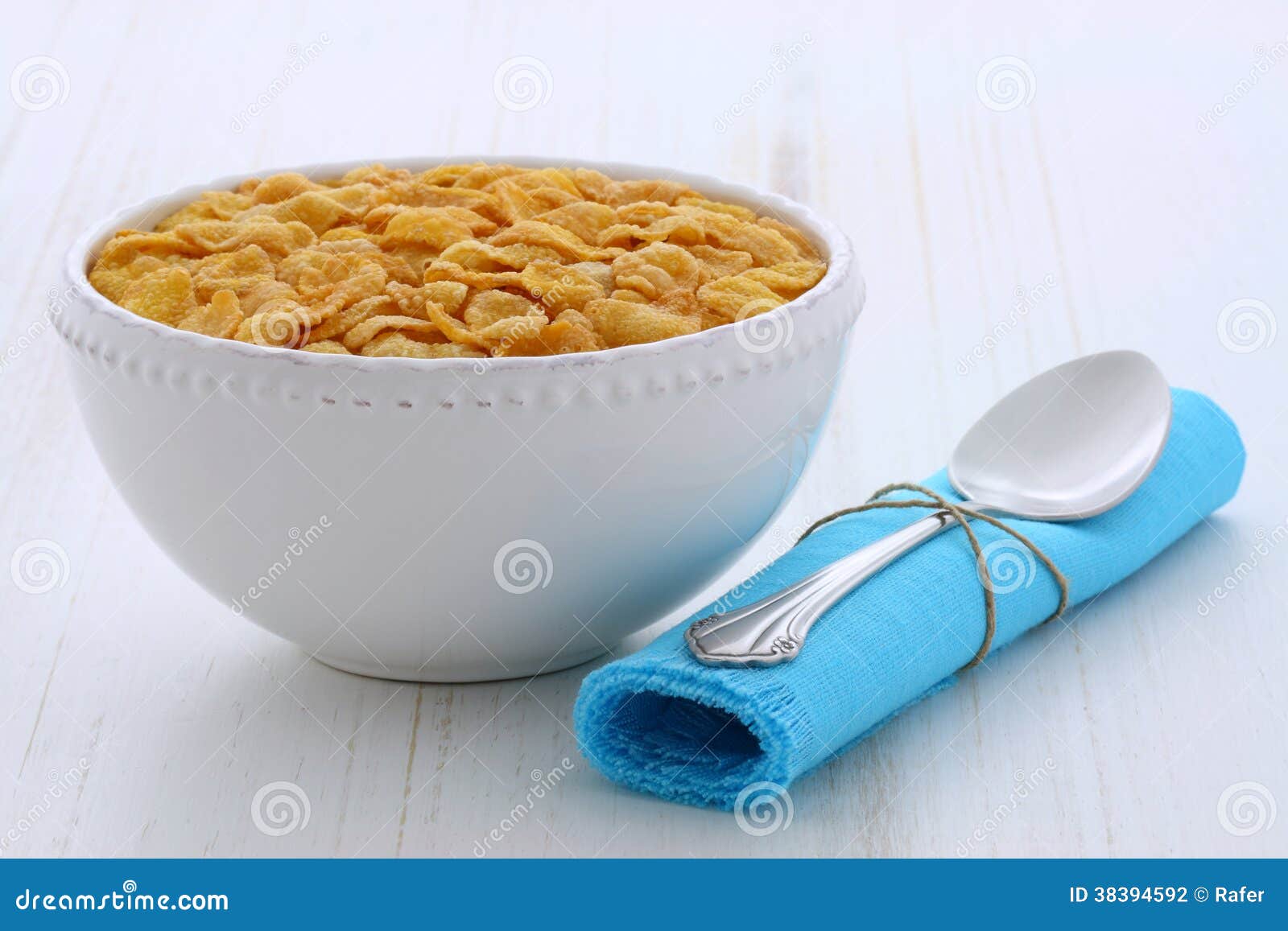 Healthy Corn Flakes Breakfast Stock Photo Image of fruit, corncereal 38394592