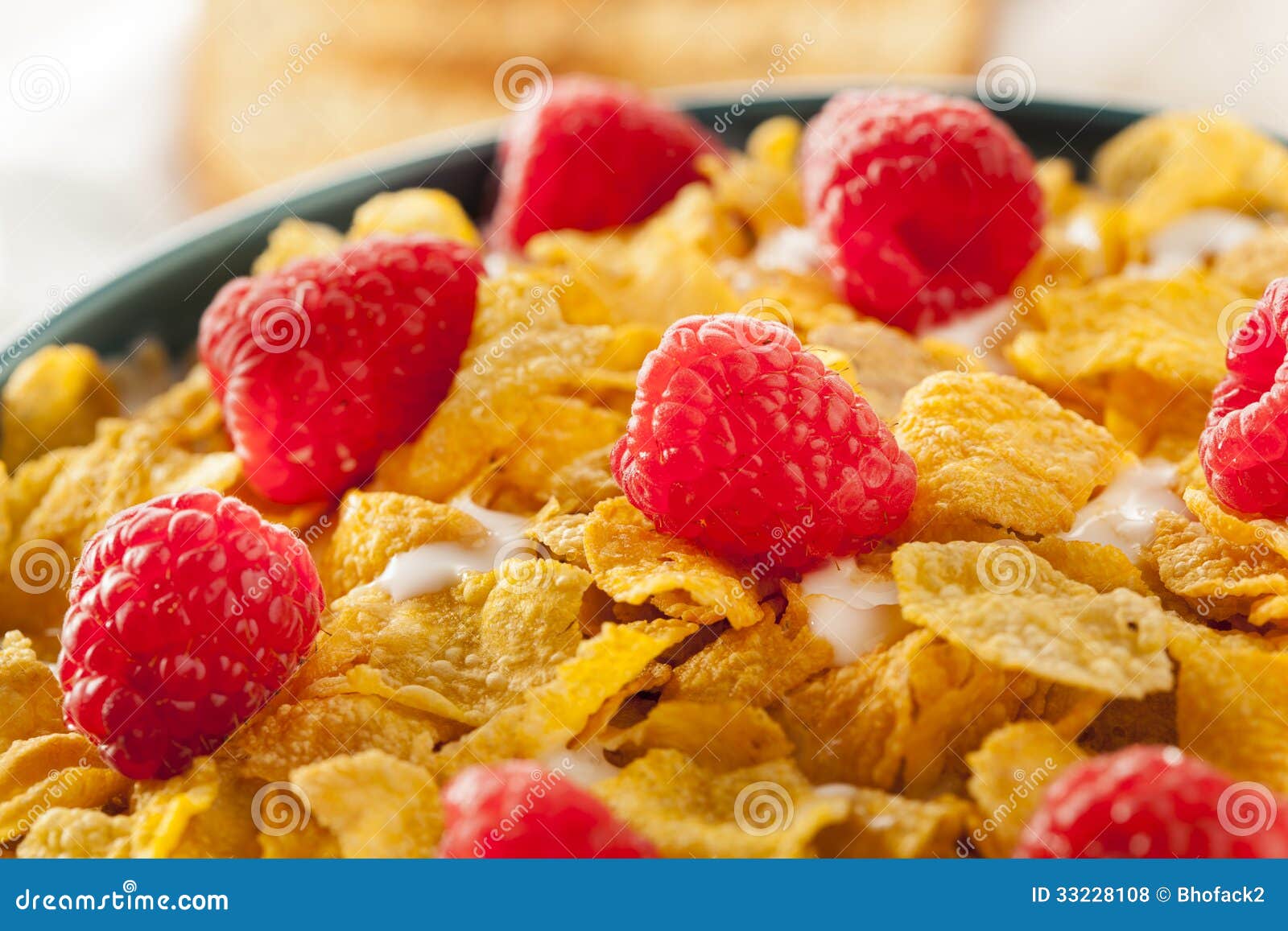 Healthy Cornflake Cereal stock photo. Image of blueberries 33228108