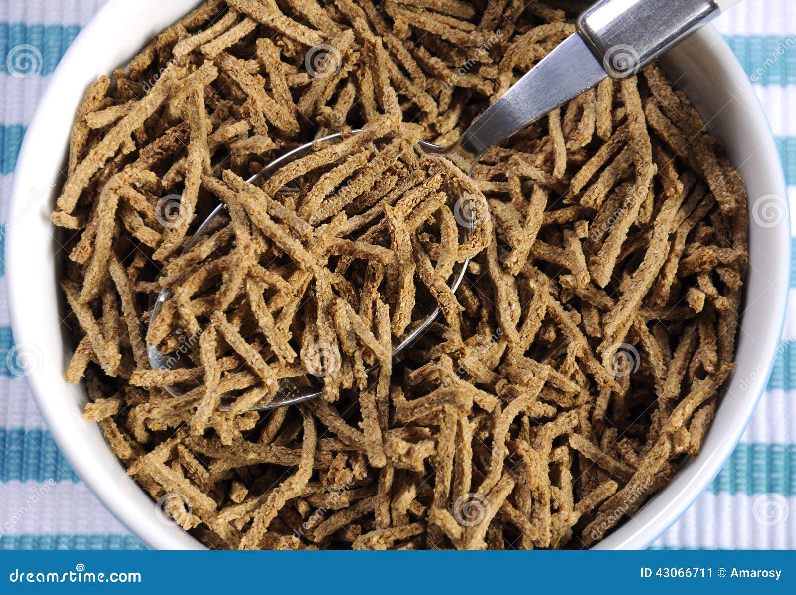 Healthy Diet High Dietary Fiber Breakfast with Bowl of Bran Cereal