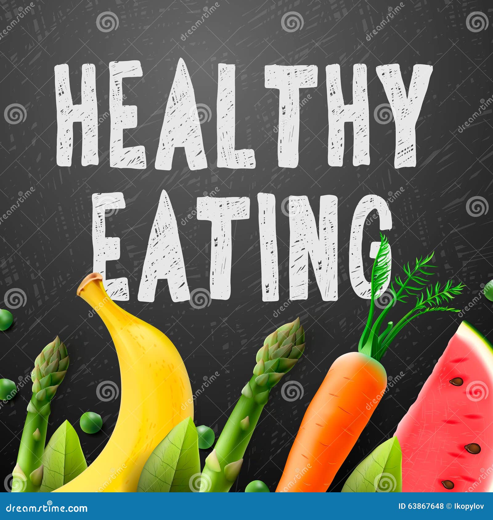 Healthy Eating, Concept with Sample Text Stock Vector - Illustration of ...