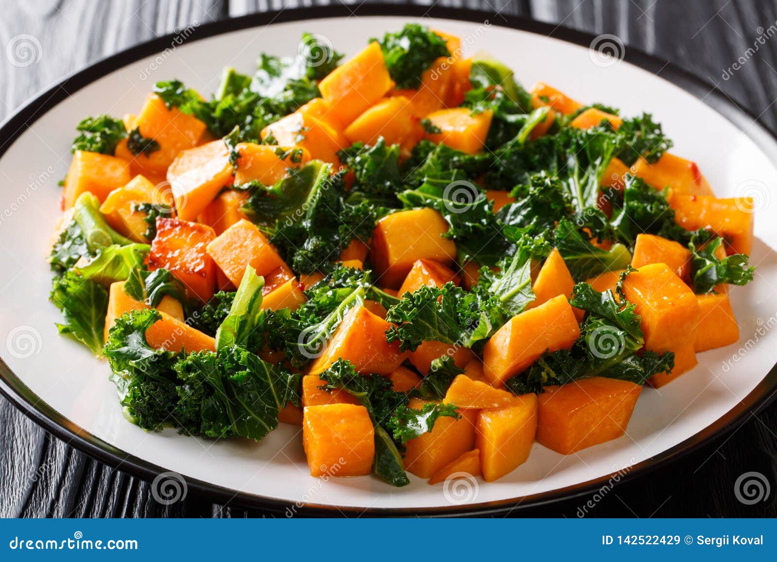 Healthy Eating Fried Sweet Potatoes With Cabbage Kale ...