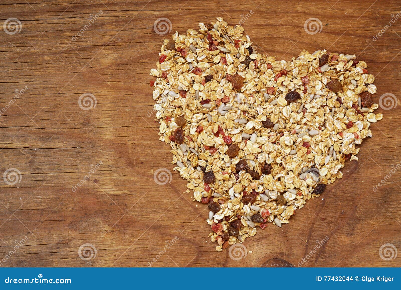 Healthy Eating Granola Cereal with Nuts and Fruit Stock Photo Image