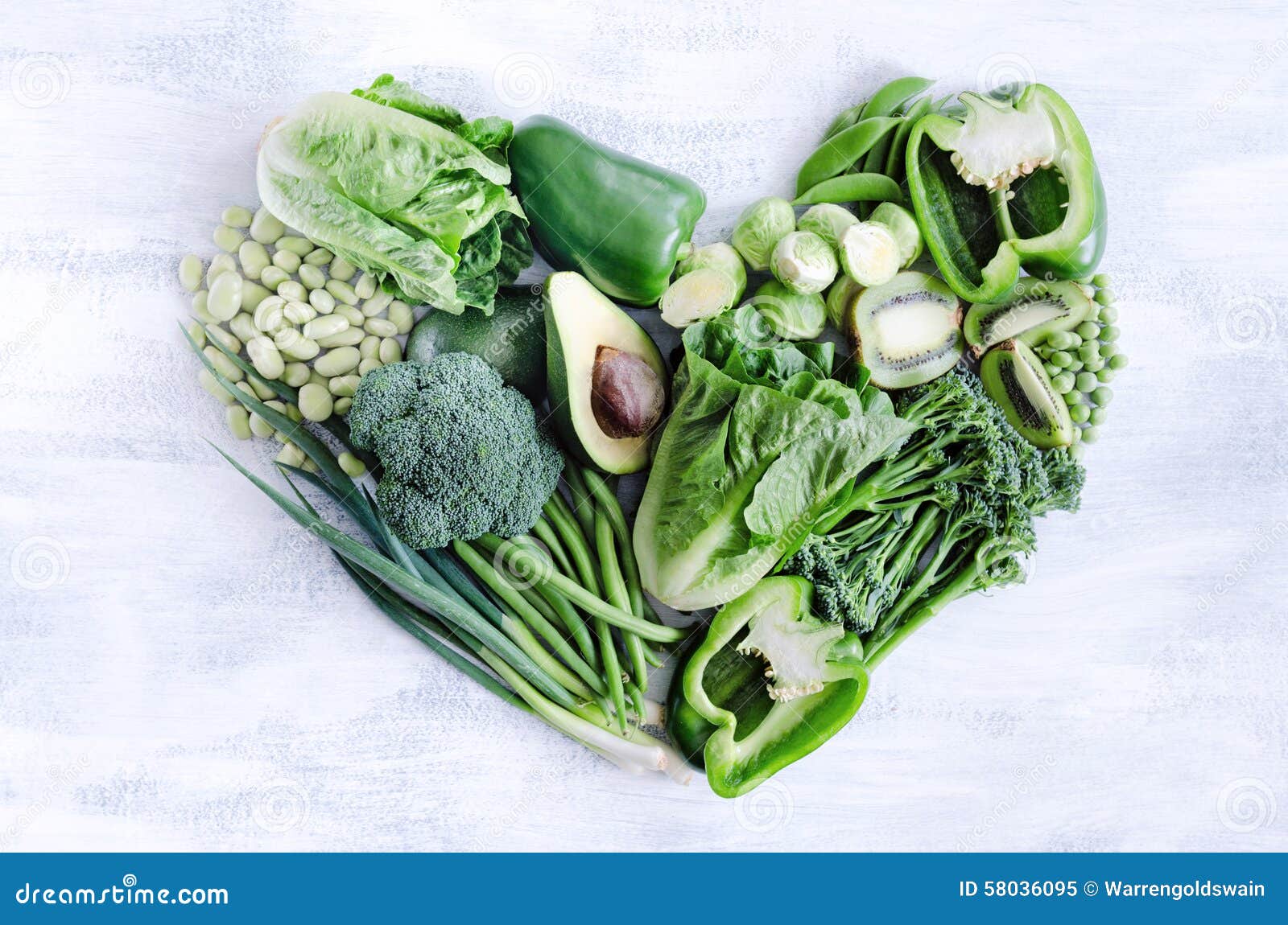 Healthy Eating, Green Vegetables in Heart Shape Stock Image - Image of  lettuce, background: 58036095