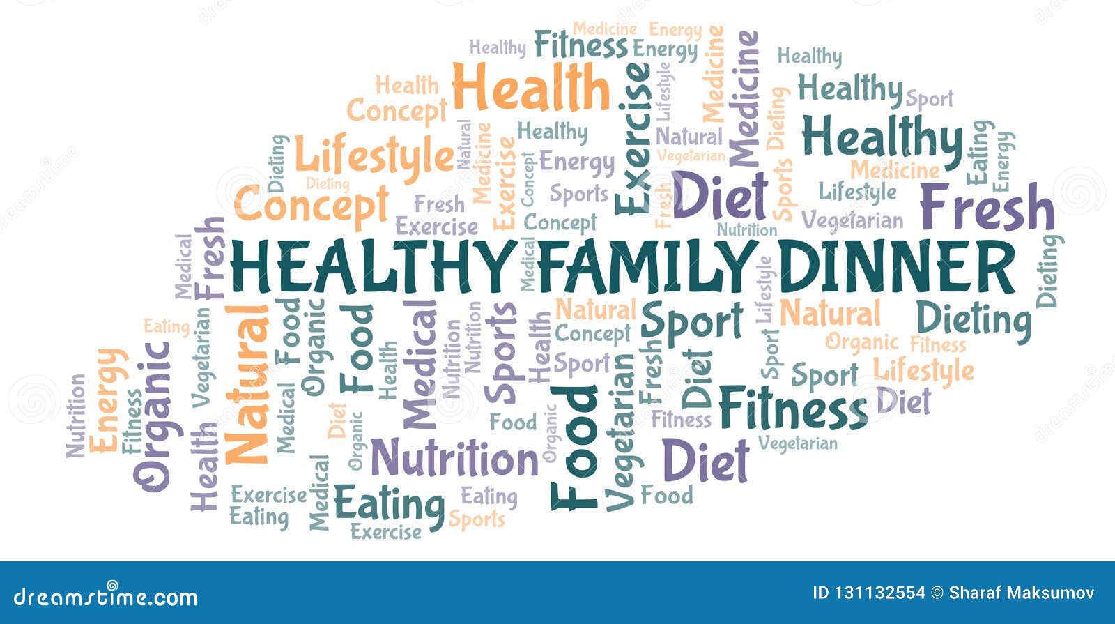 Healthy Family Dinner Word Cloud. Stock Illustration Illustration of