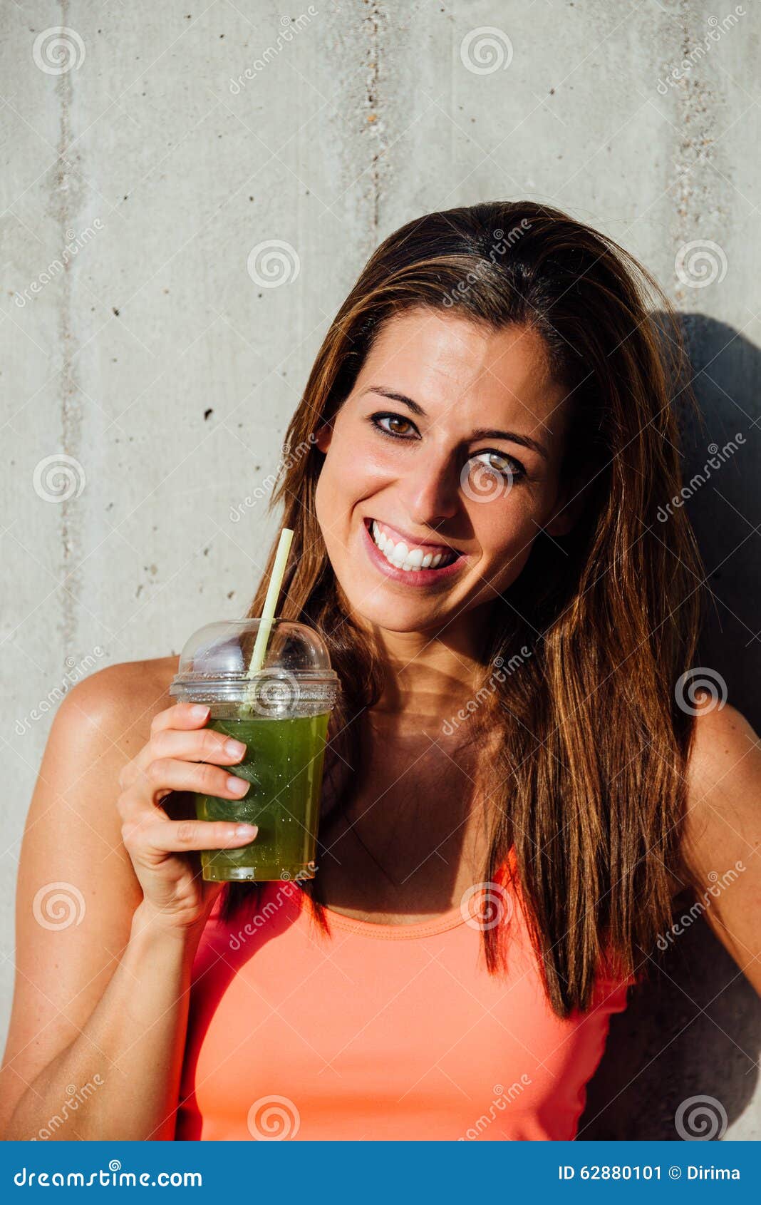 Healthy Fitness Woman Drinking Detox Smoothie Stock Image Image Of Smoothie Happy 62880101 