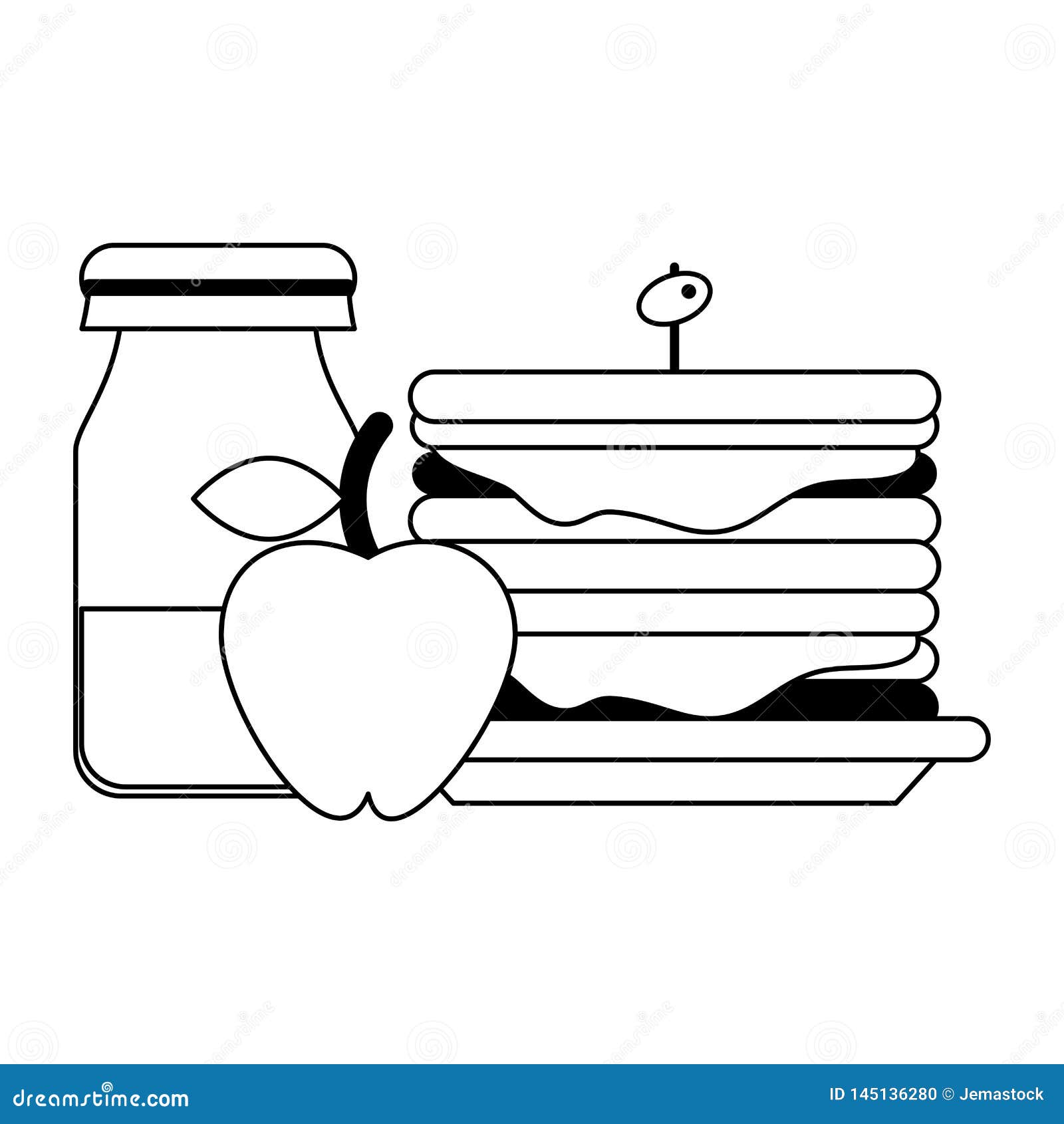 Coloring Healthy Food Cartoon Black And White - Healthy Food Recipes
