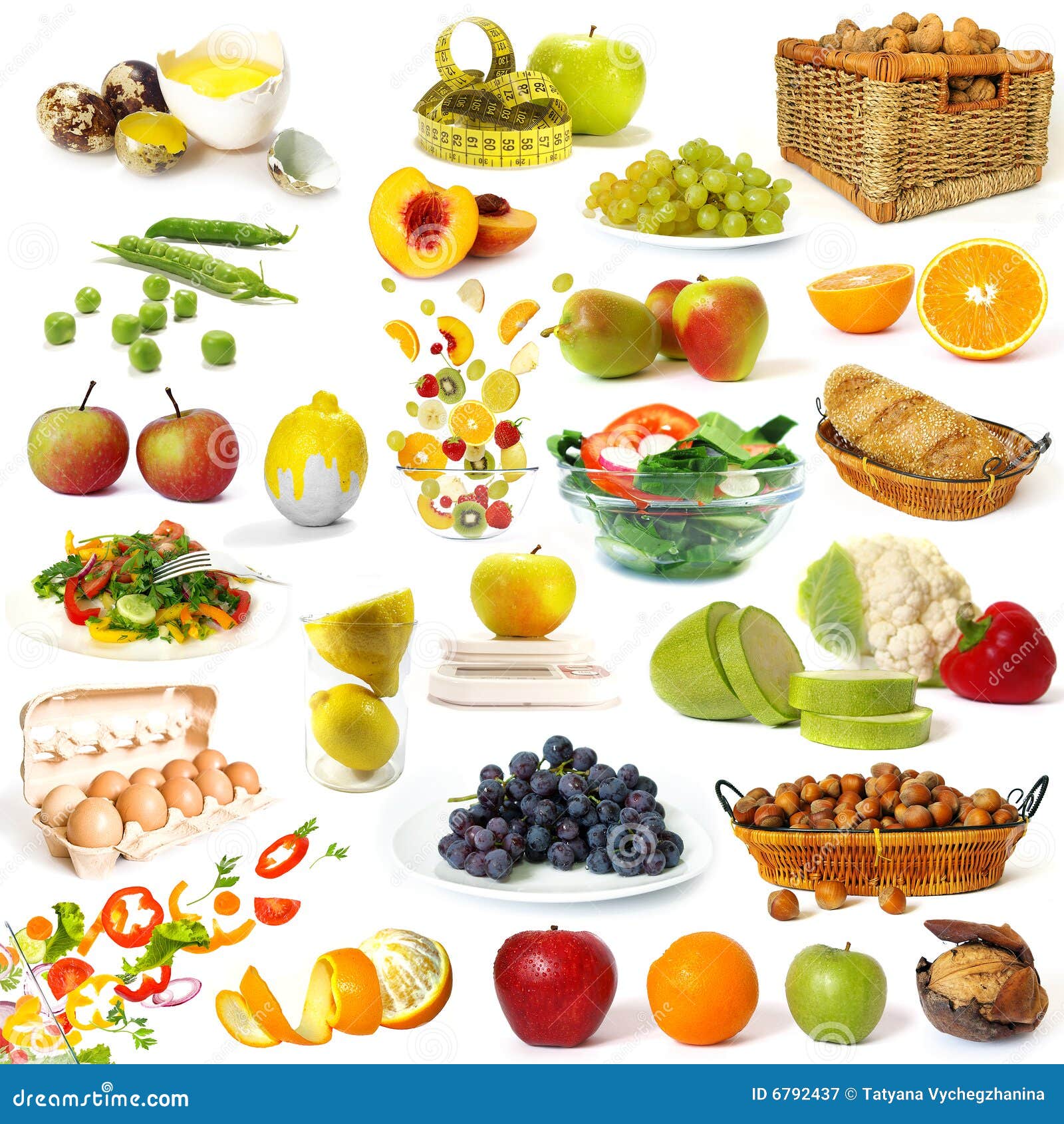 Healthy Food Collection Stock Image Image Of Background 6792437