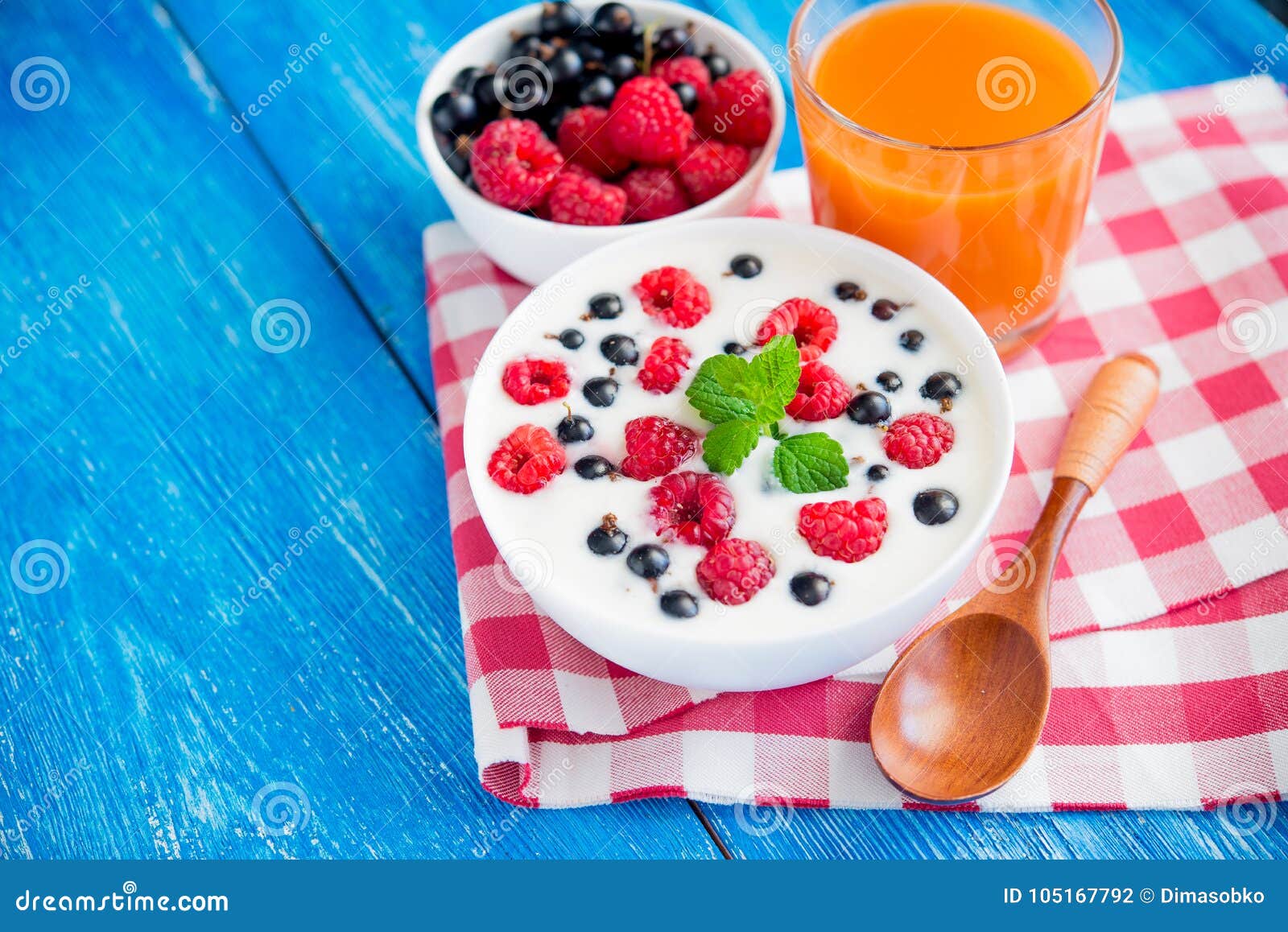 Healthy Food with Fruit and Yoghurt Stock Photo - Image of healthy