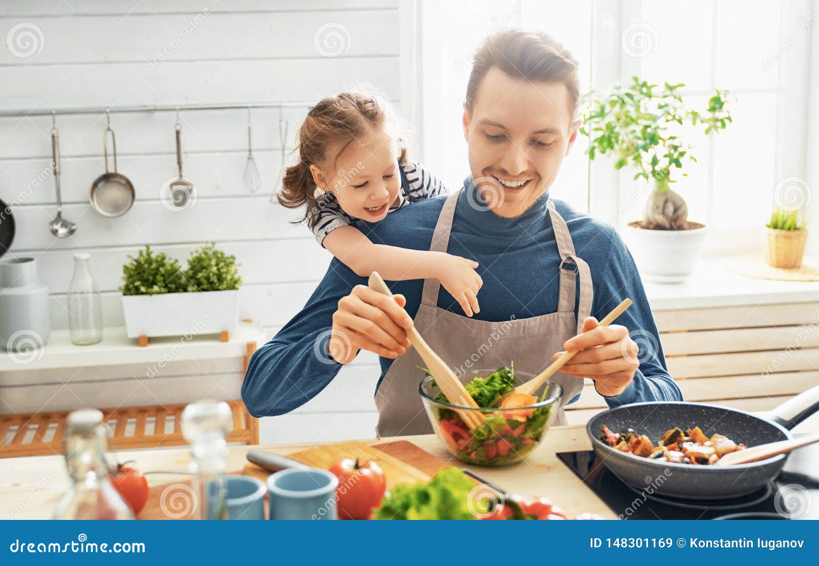 Happy Family in the Kitchen Stock Image - Image of happy, girl: 148301169