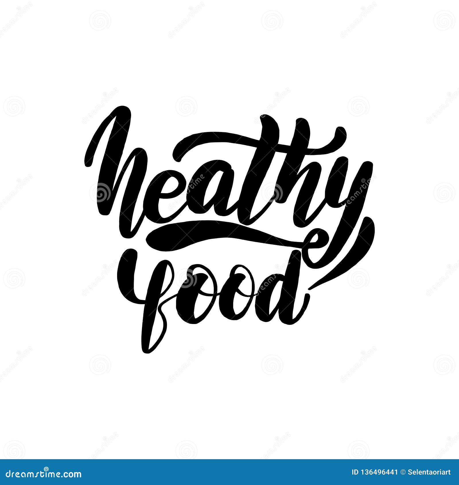 Healthy Food Lettering Greeting Card. Stock Vector - Illustration of ...