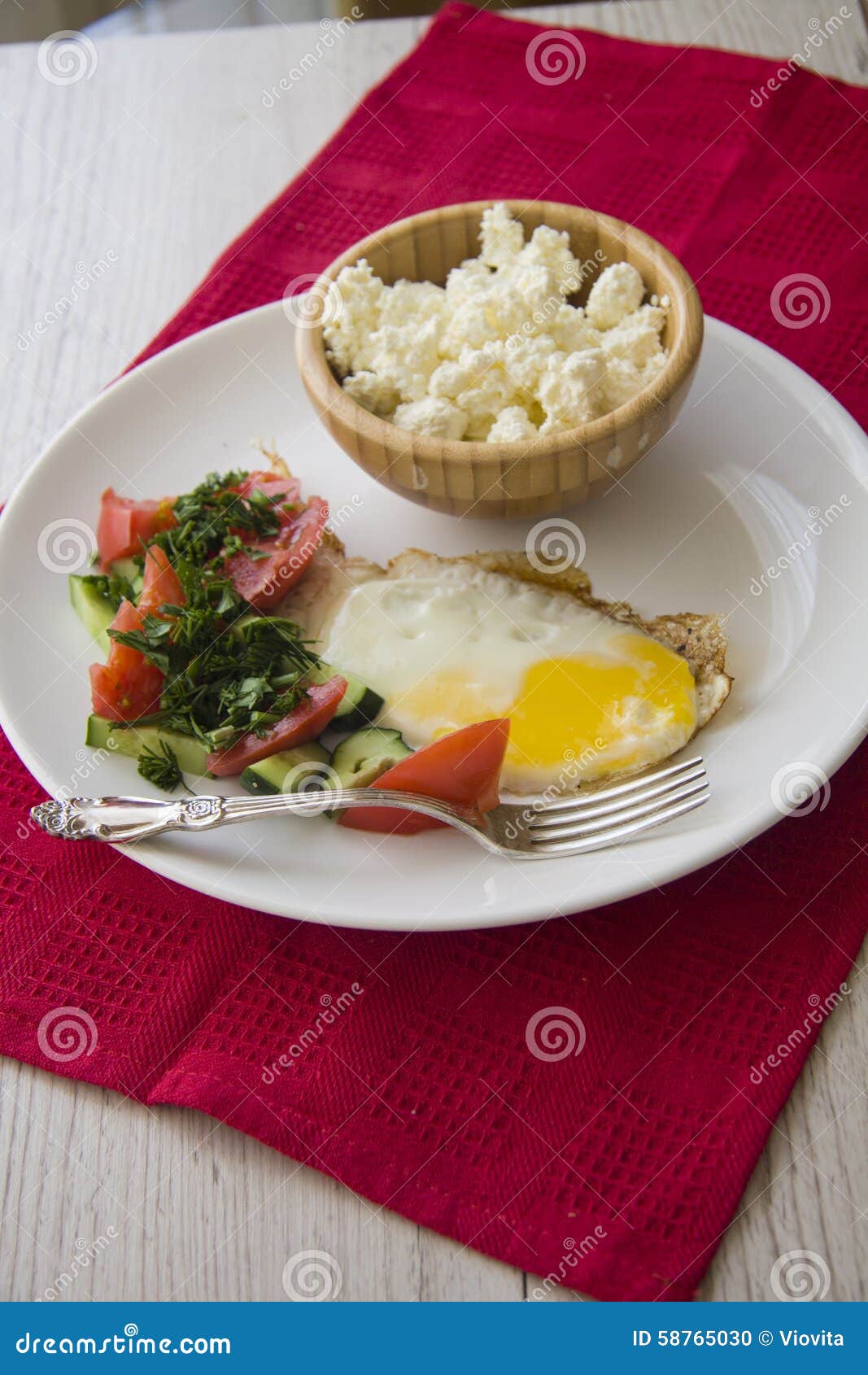 Healthy Food Stuffed Eggs And Cottage Cheese Stock Photo Image