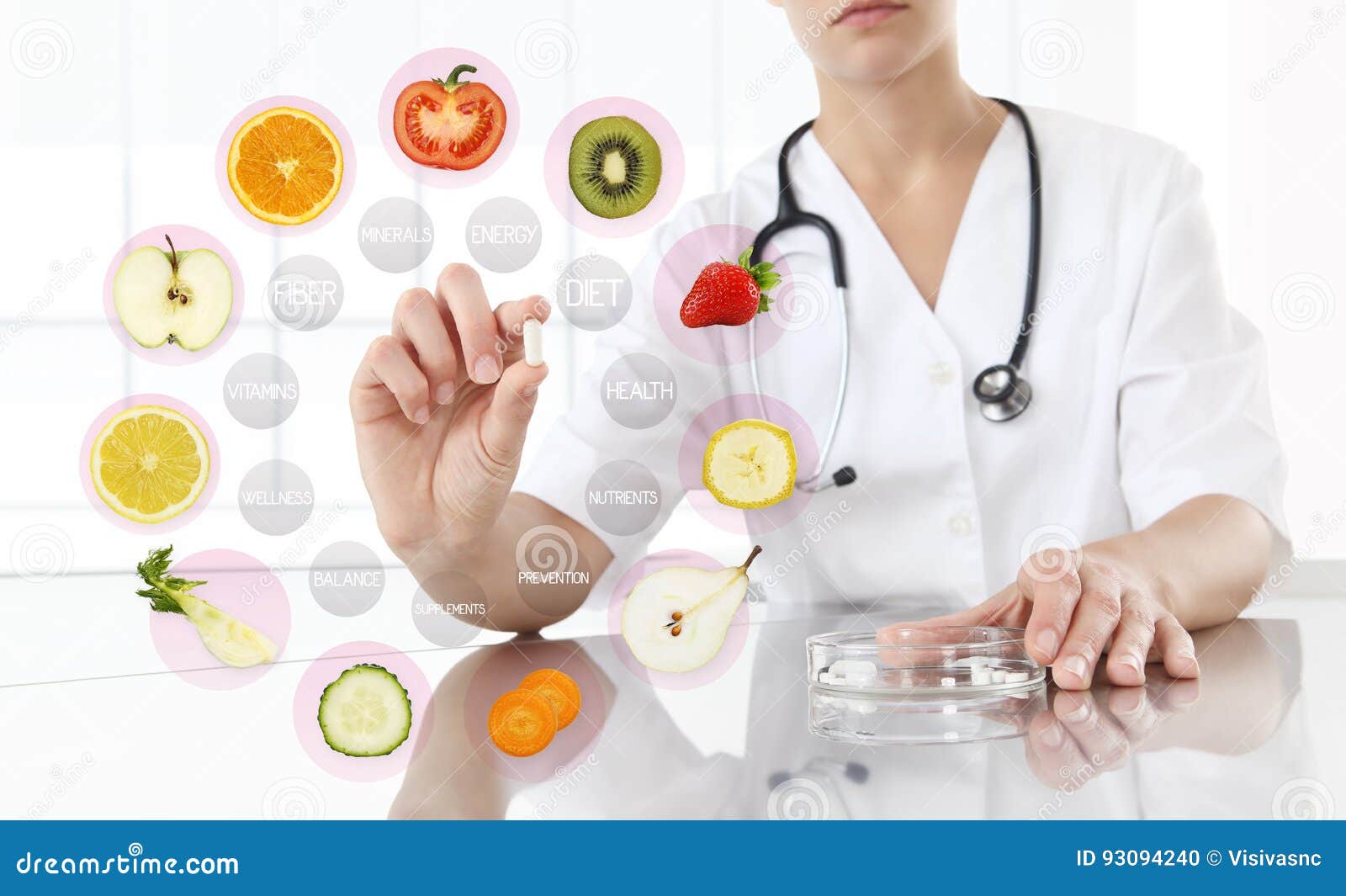 healthy food supplements concept, hand of nutritionist doctor